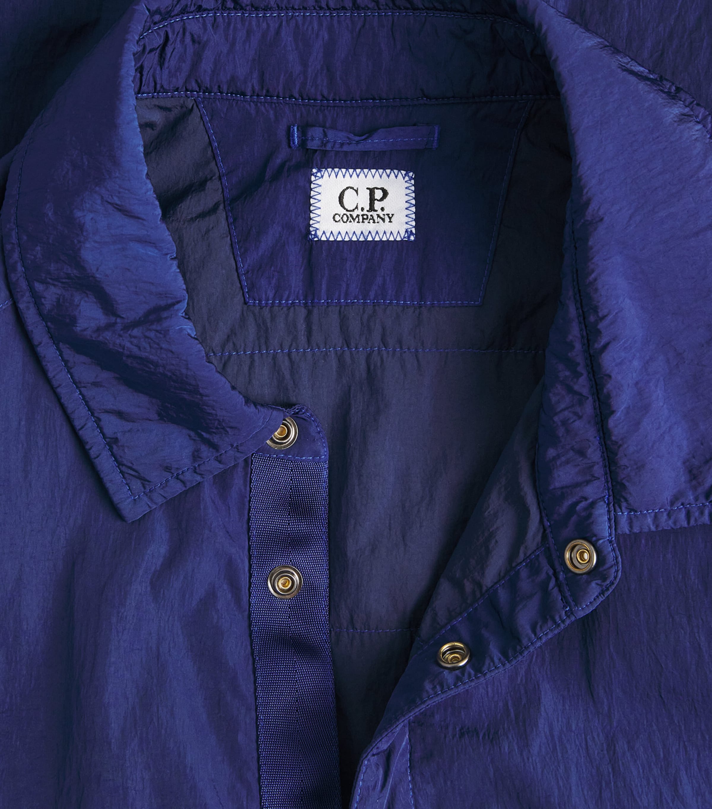 C.P. Company Mens Goggle-Pocket Long-Sleeve Shirt Blueprint Image 6