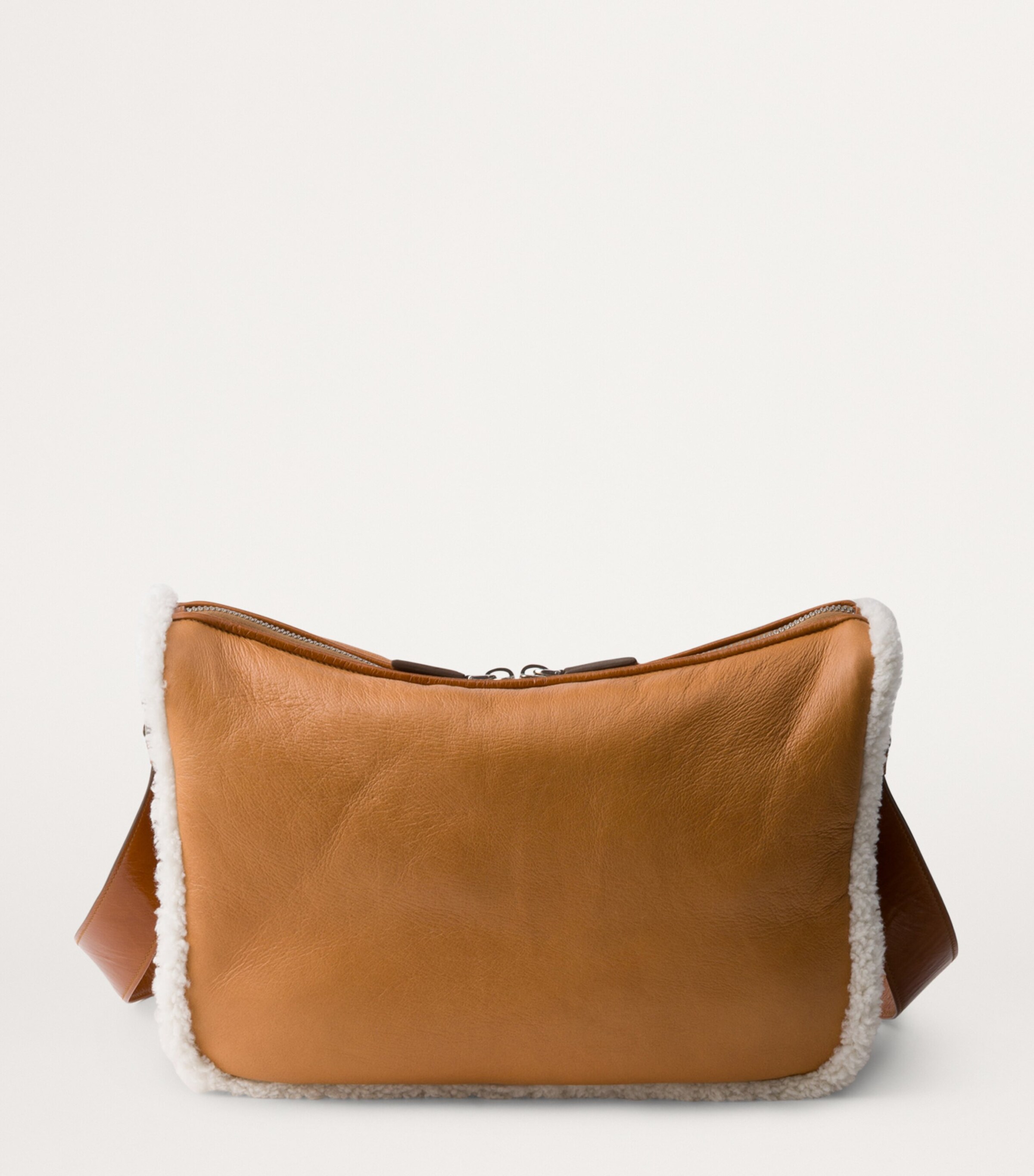 Shearling-Trimmed Shoulder Bag F036S Image 4