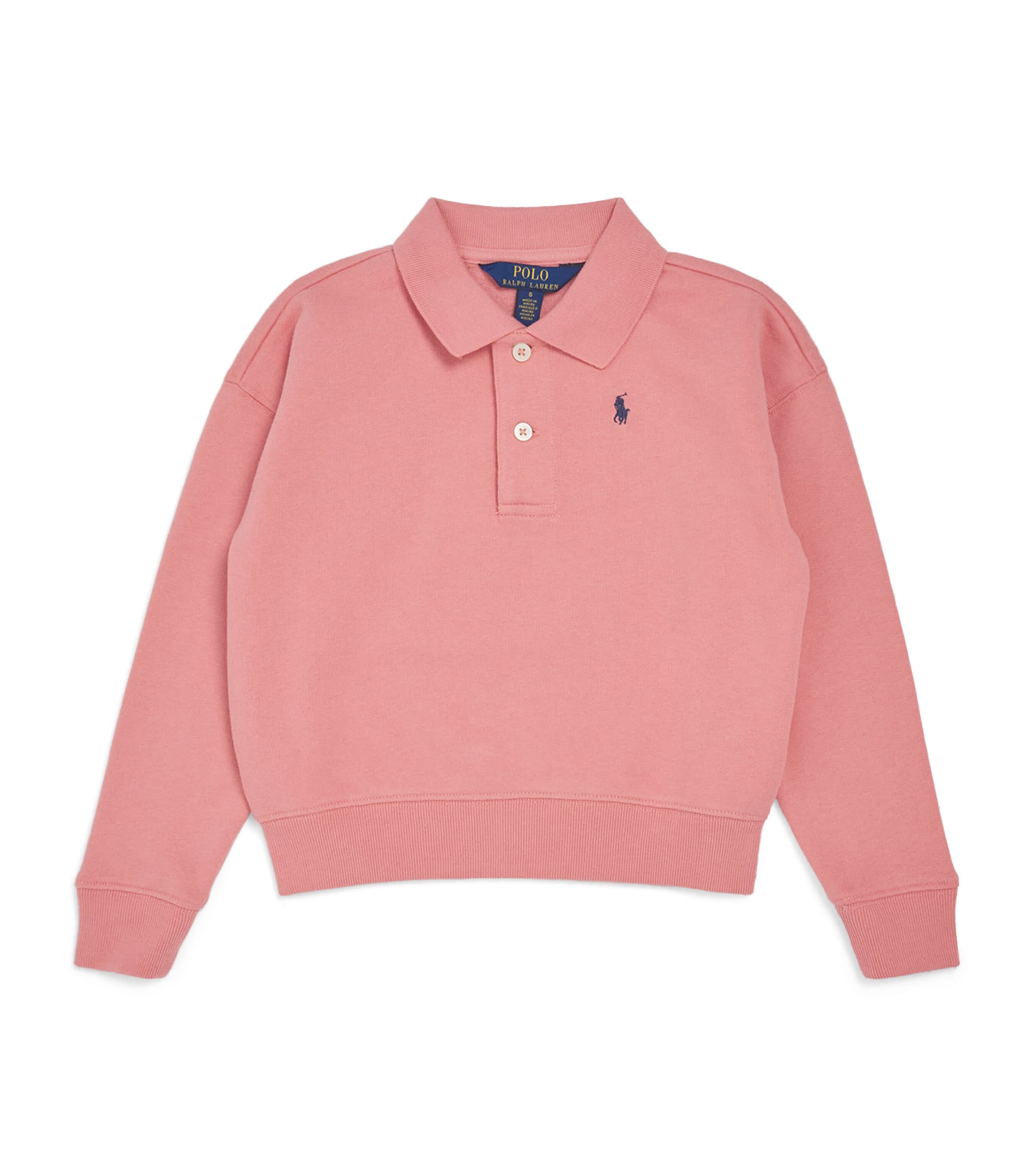 Ralph Lauren Cotton Button-up Sweatshirt In Pink