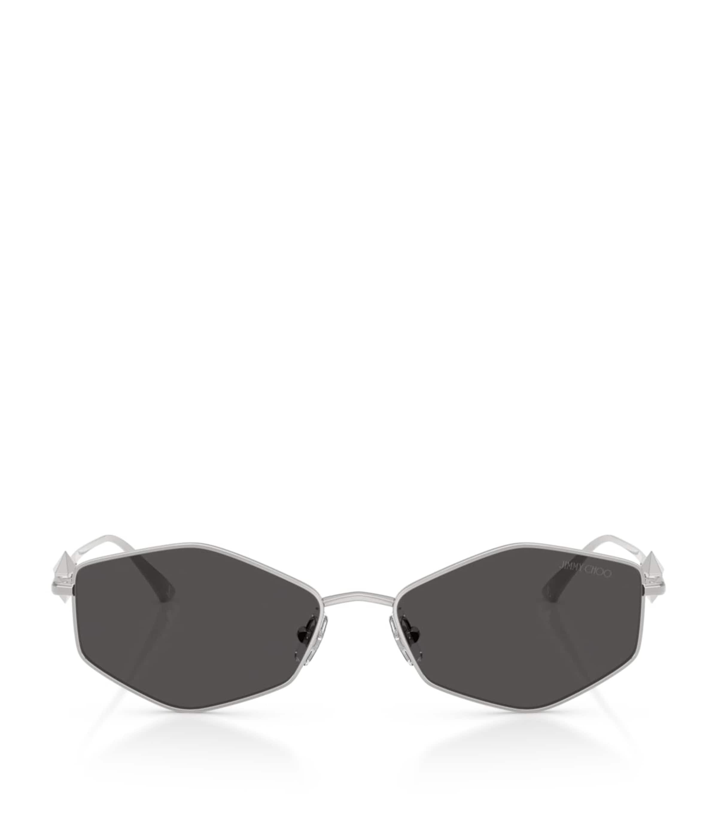 Jimmy Choo Silver Wire Hexagonal Zoey Sunglasses | Harrods UK