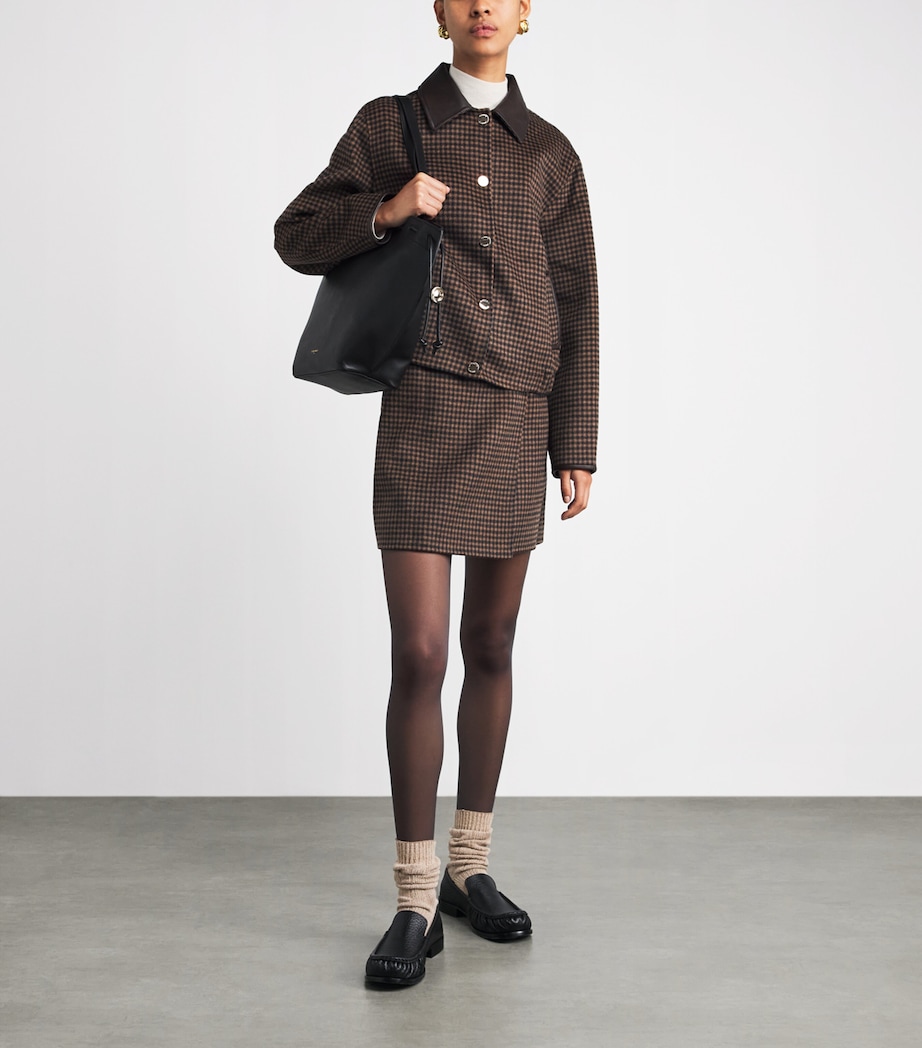 Claudie Pierlot Womens Wool-Blend Check Mini Skirt Dual Color Image 2
