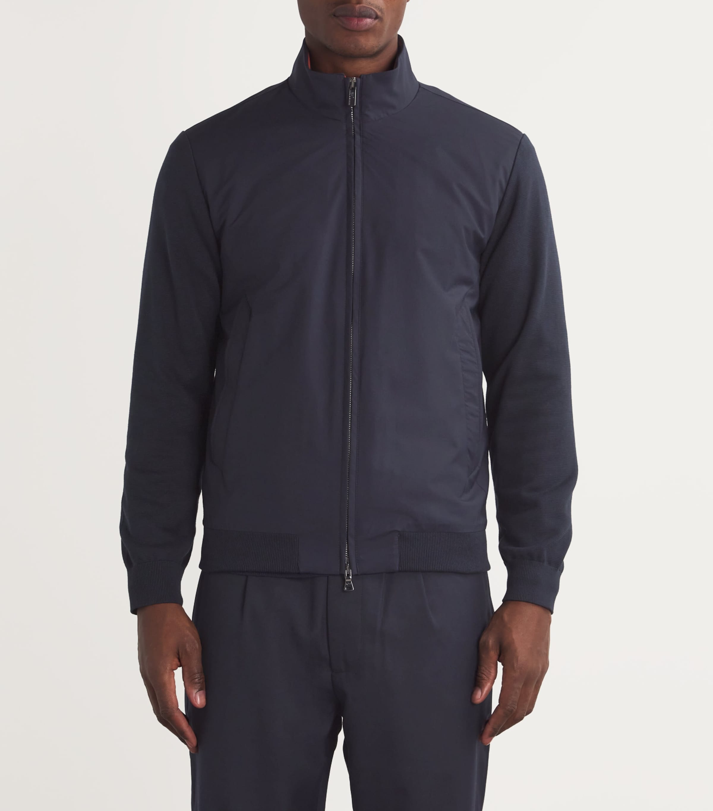 Silk-Cotton Bomber Jacket 13BLUE Image 3