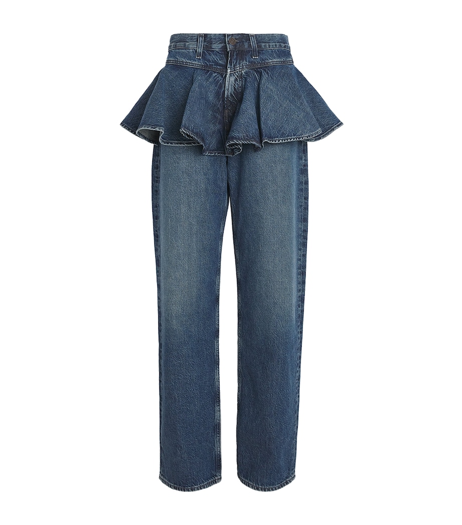 AGOLDE Womens Peplum Straight Jeans Peak Image 1