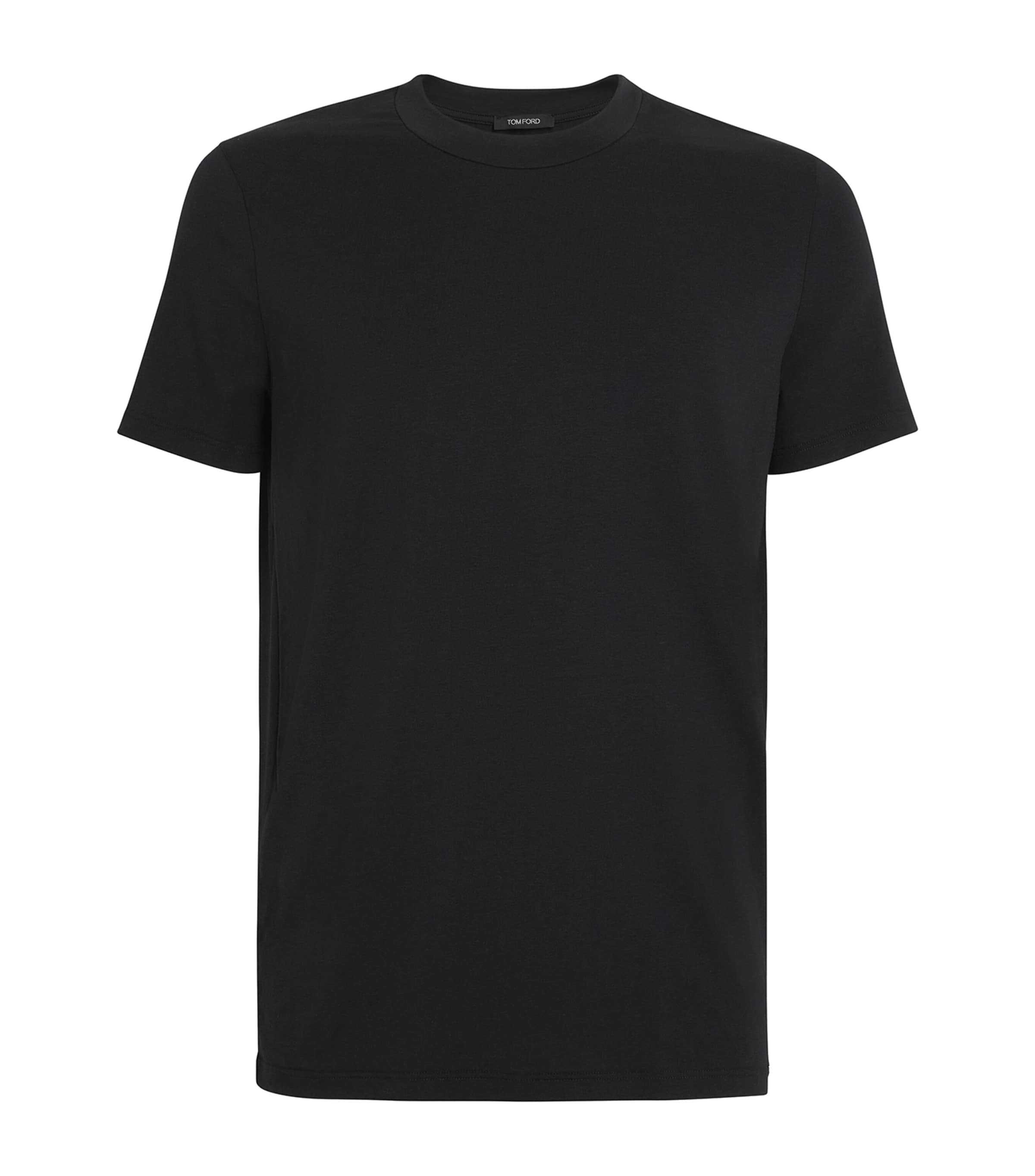 Tom Ford Round Collar Logo T-shirt In Black