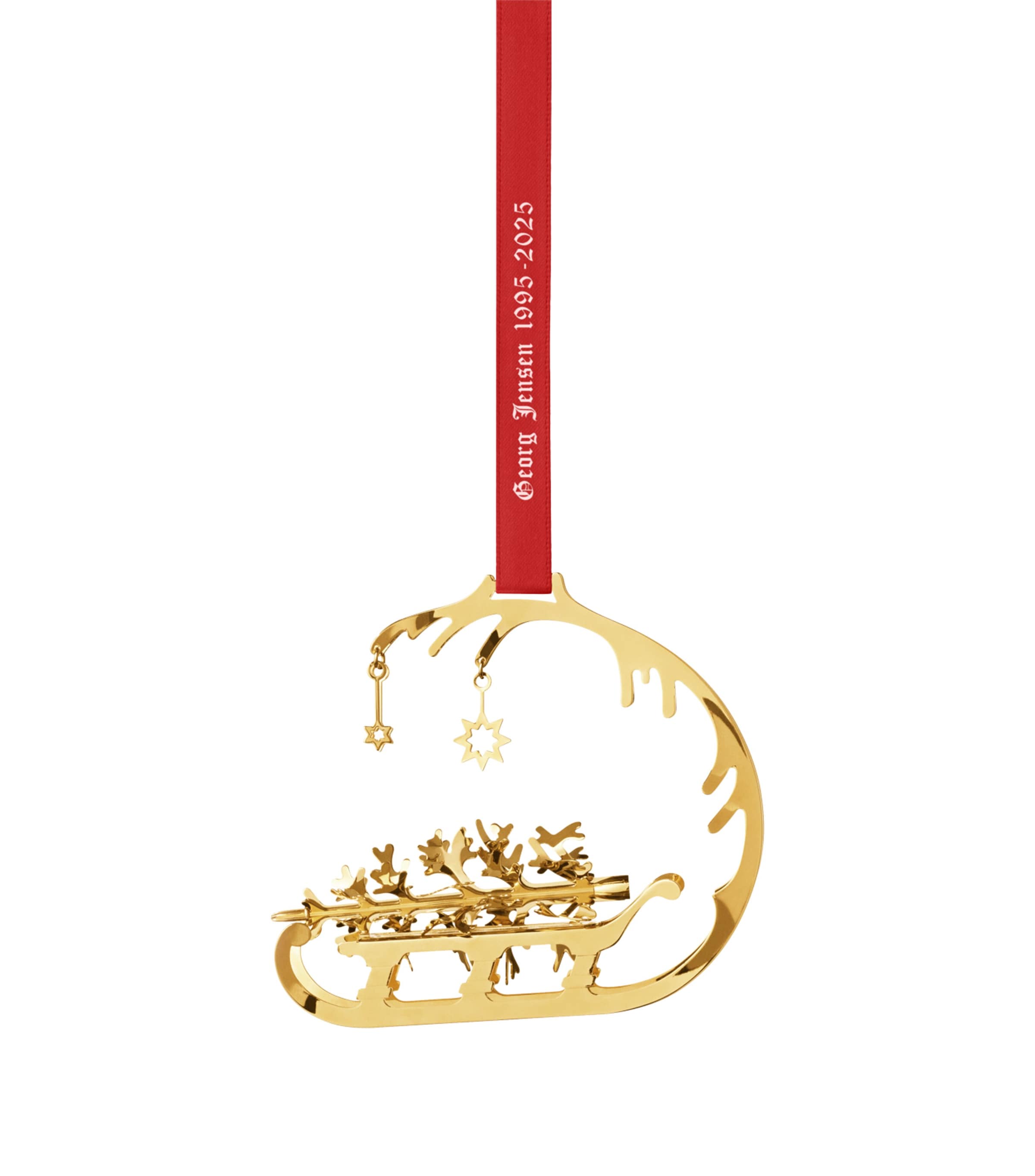 Georg Jensen Gold-plated Sleigh Tree Decoration In Gold