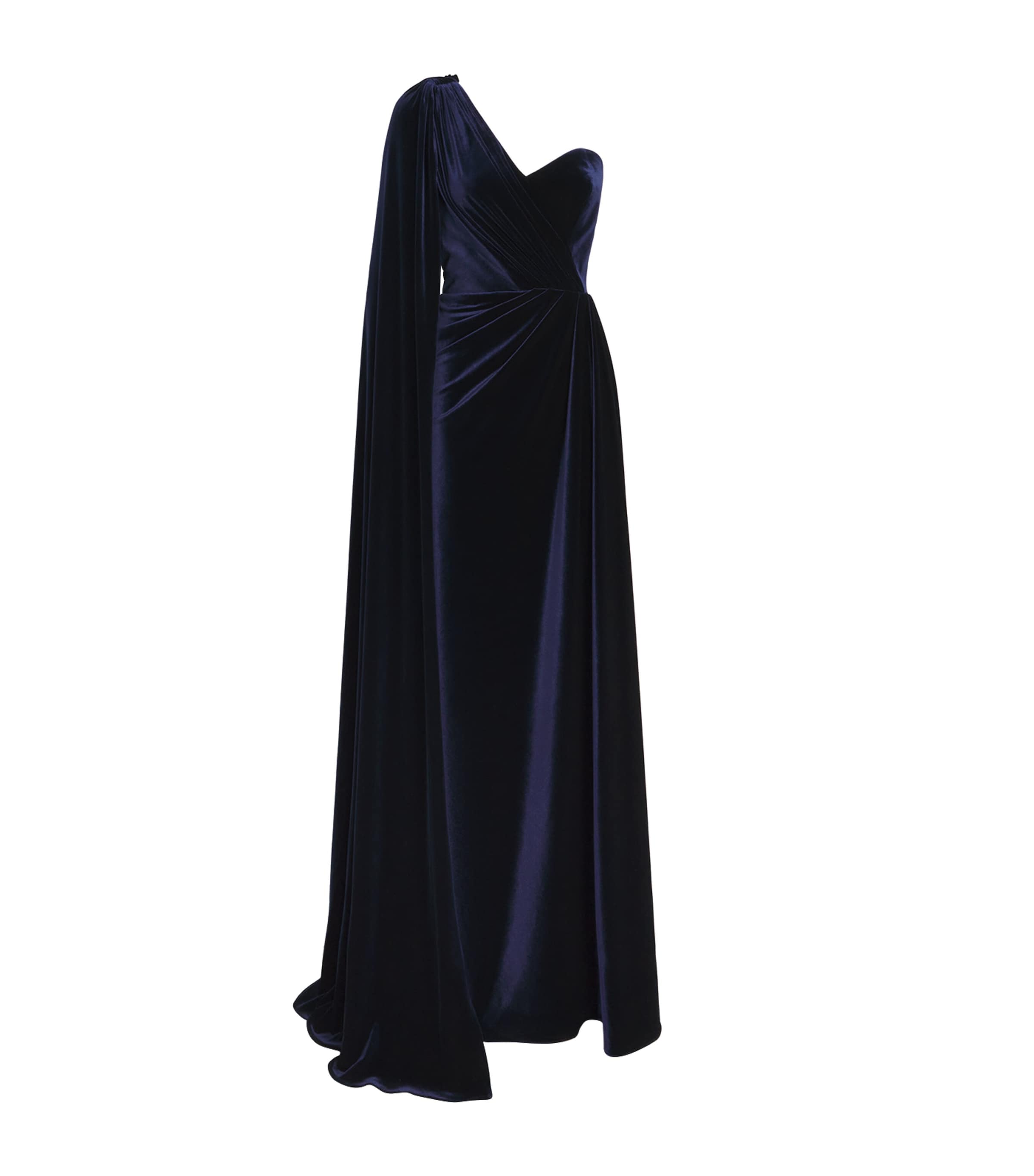 Velvet One-Shoulder Gown OCEAN Image 1