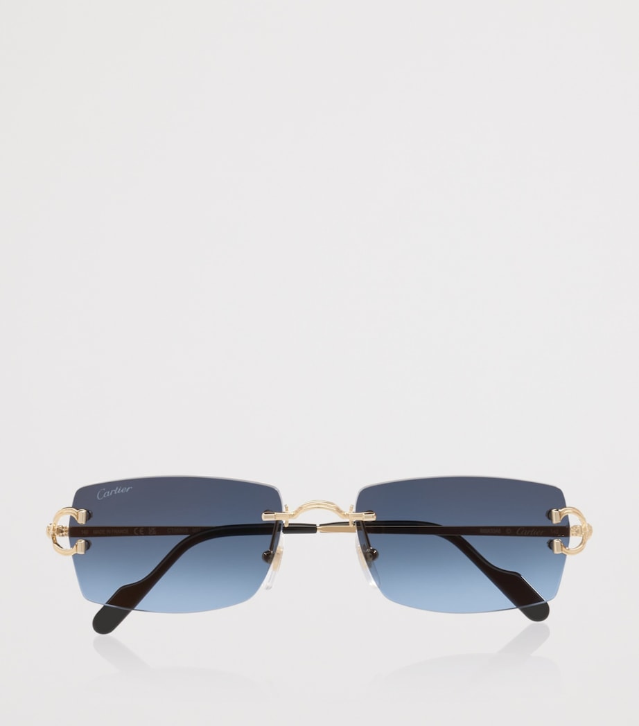 Metal Rectangular Sunglasses 2300B1 Image 5