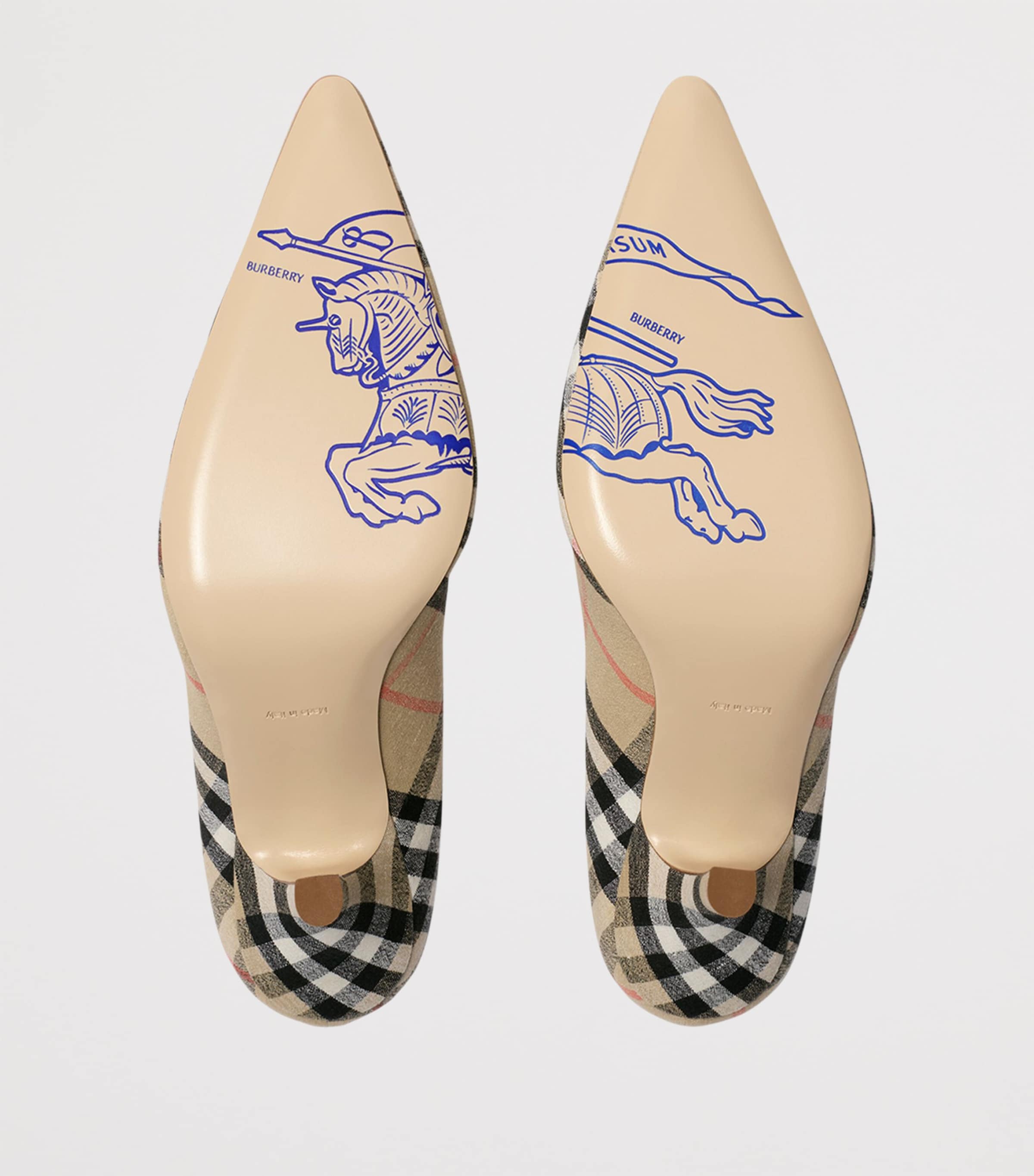 Linen Check Dame Pumps​ 90 SAND IP CHECK Image 5