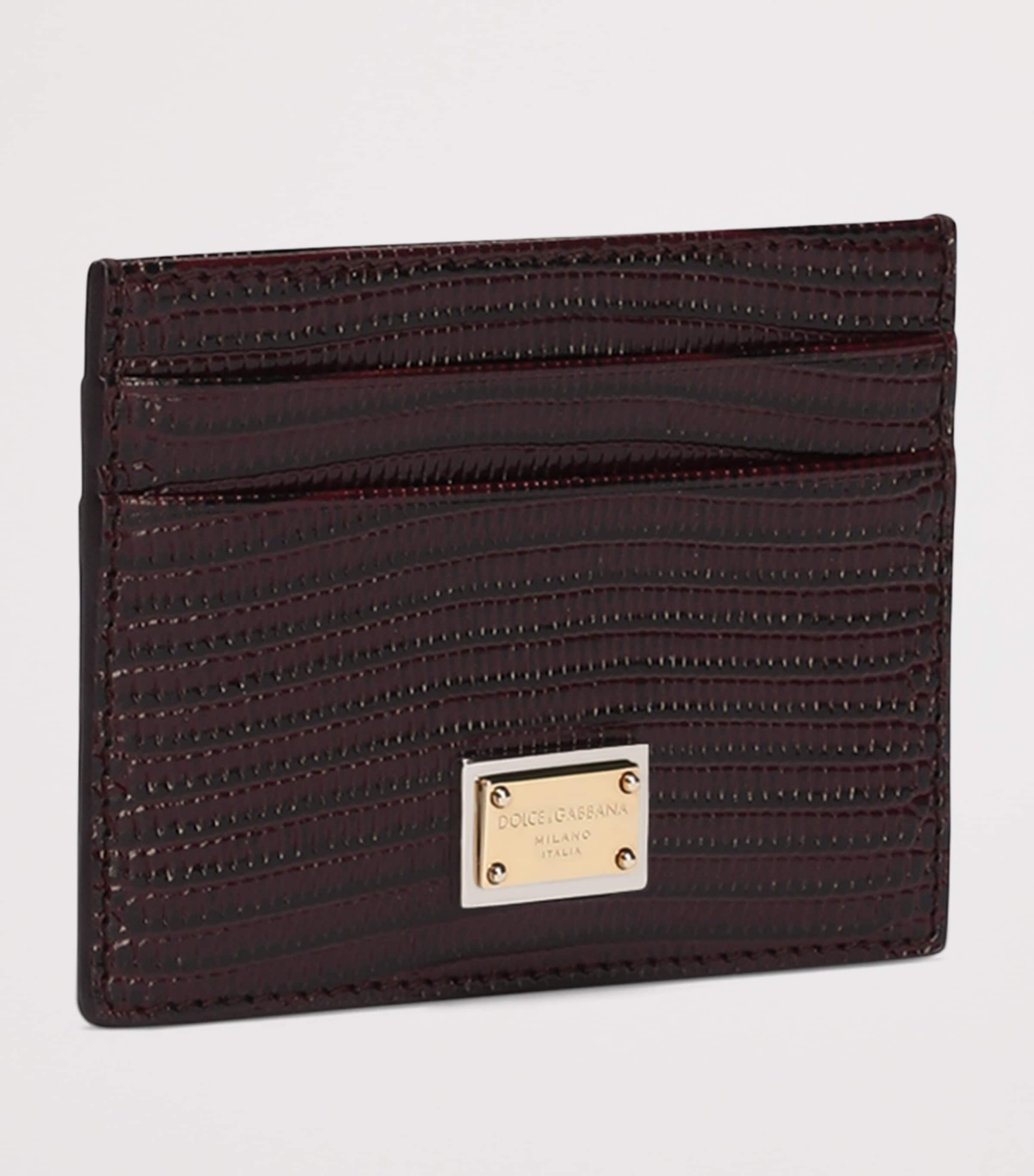 Calfskin Logo Card Holder 80342-DARK PLUM Image 2