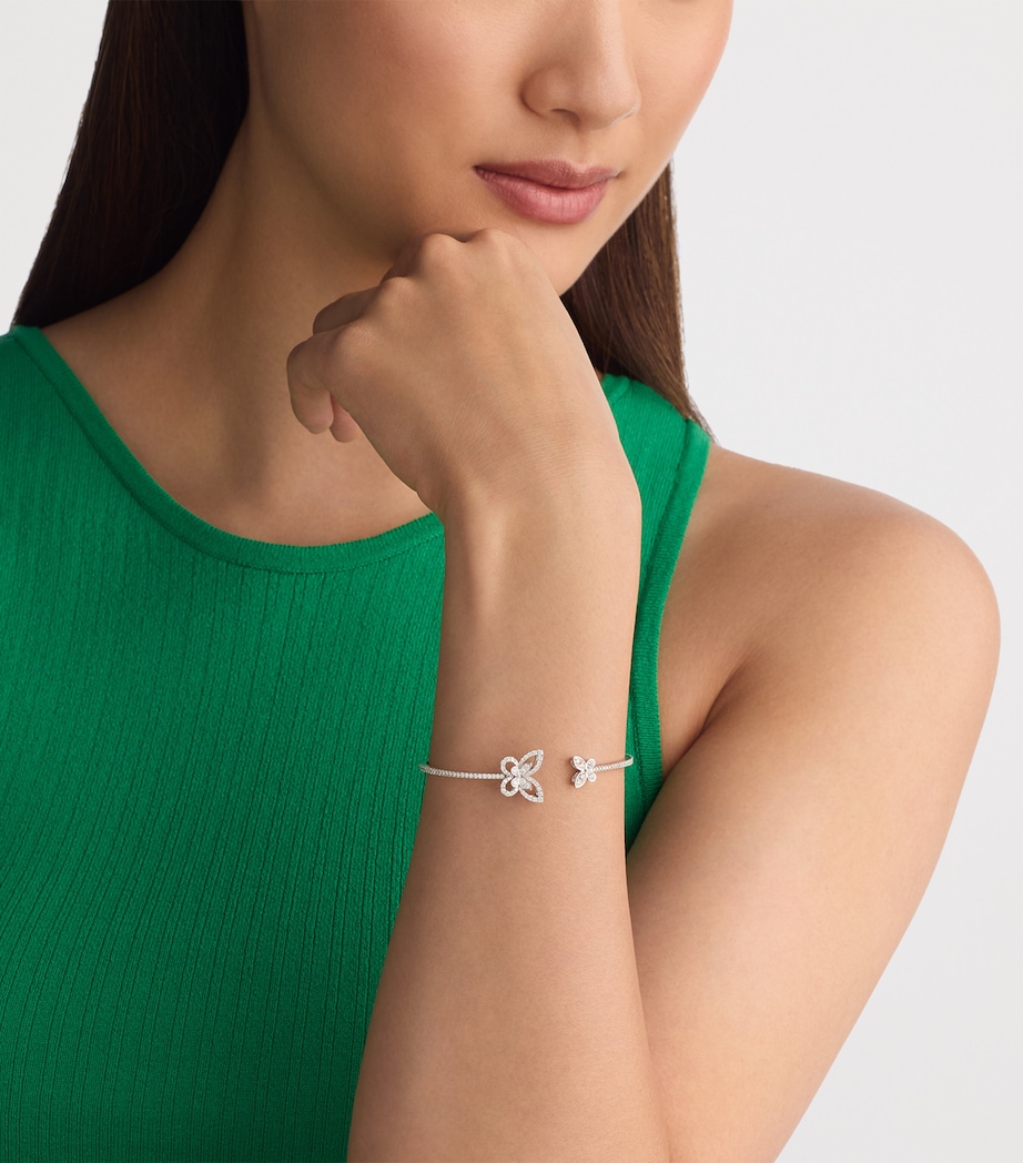 Graff White Gold and Diamond Butterfly Bangle White Gold Image 2