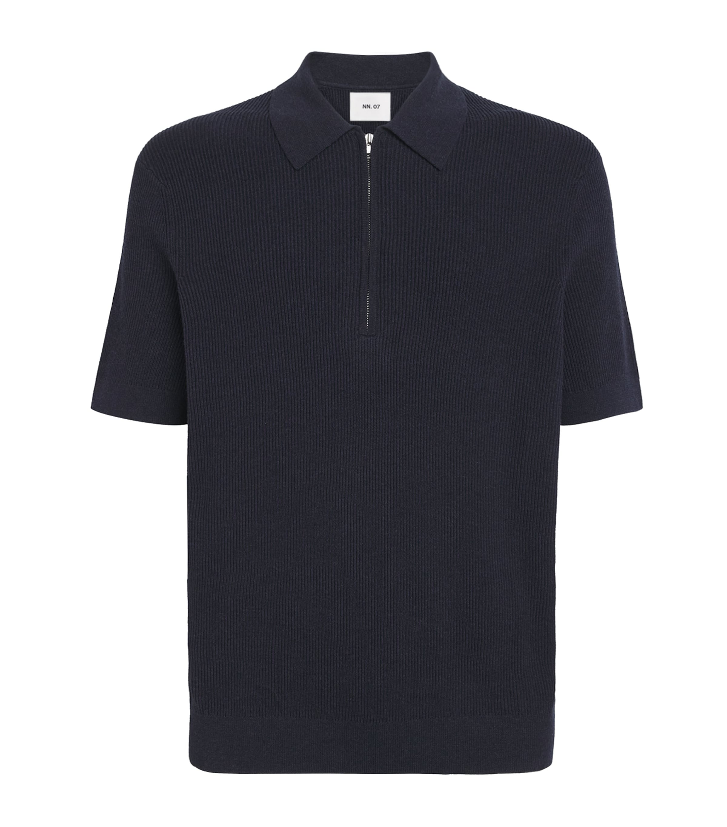NN07 Mens Hansie Half-Zip Polo Shirt Navy Melange Image 1