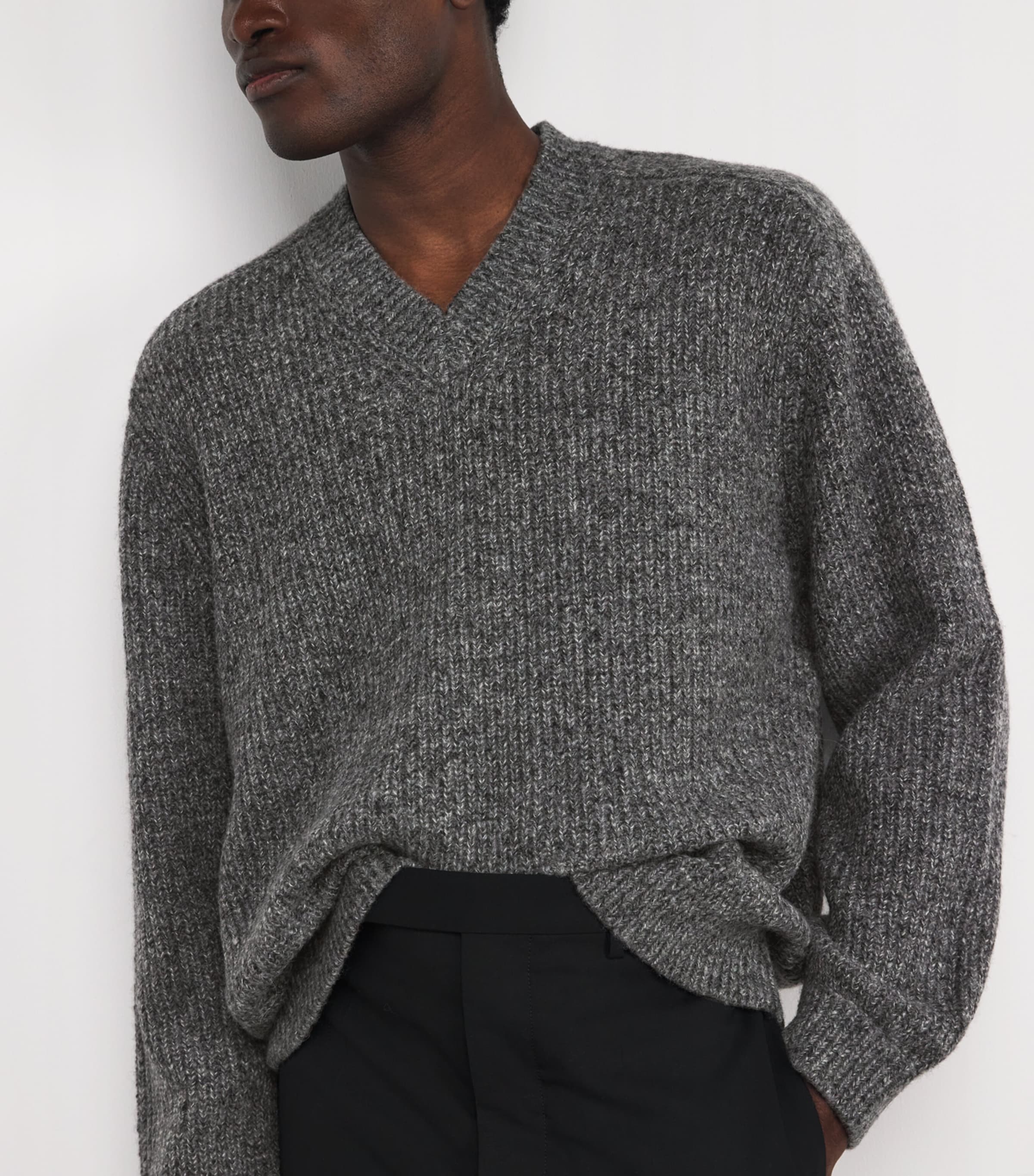 Wool-Blend Vitor Sweater DARK GREY MELANGE Image 6