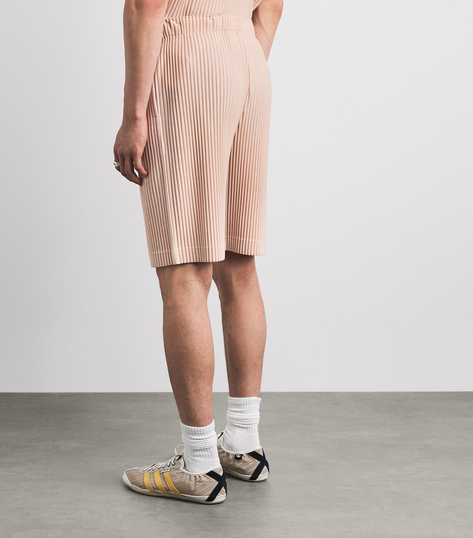 Homme Plissé Issey Miyake Mens Pleated Shorts Natural Wine Red Image 5