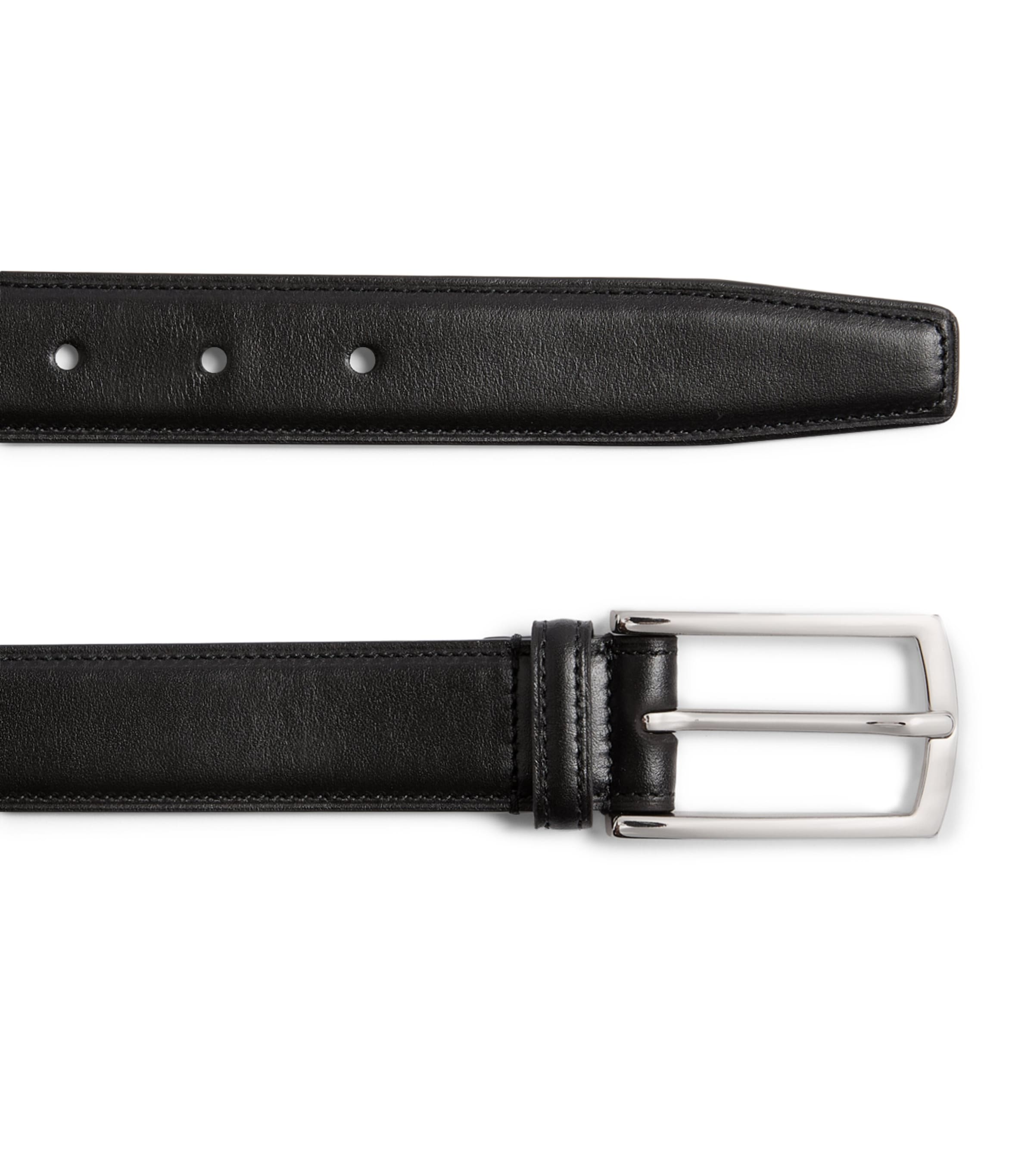 Ralph Lauren Purple Label Black Leather Belt | Harrods US