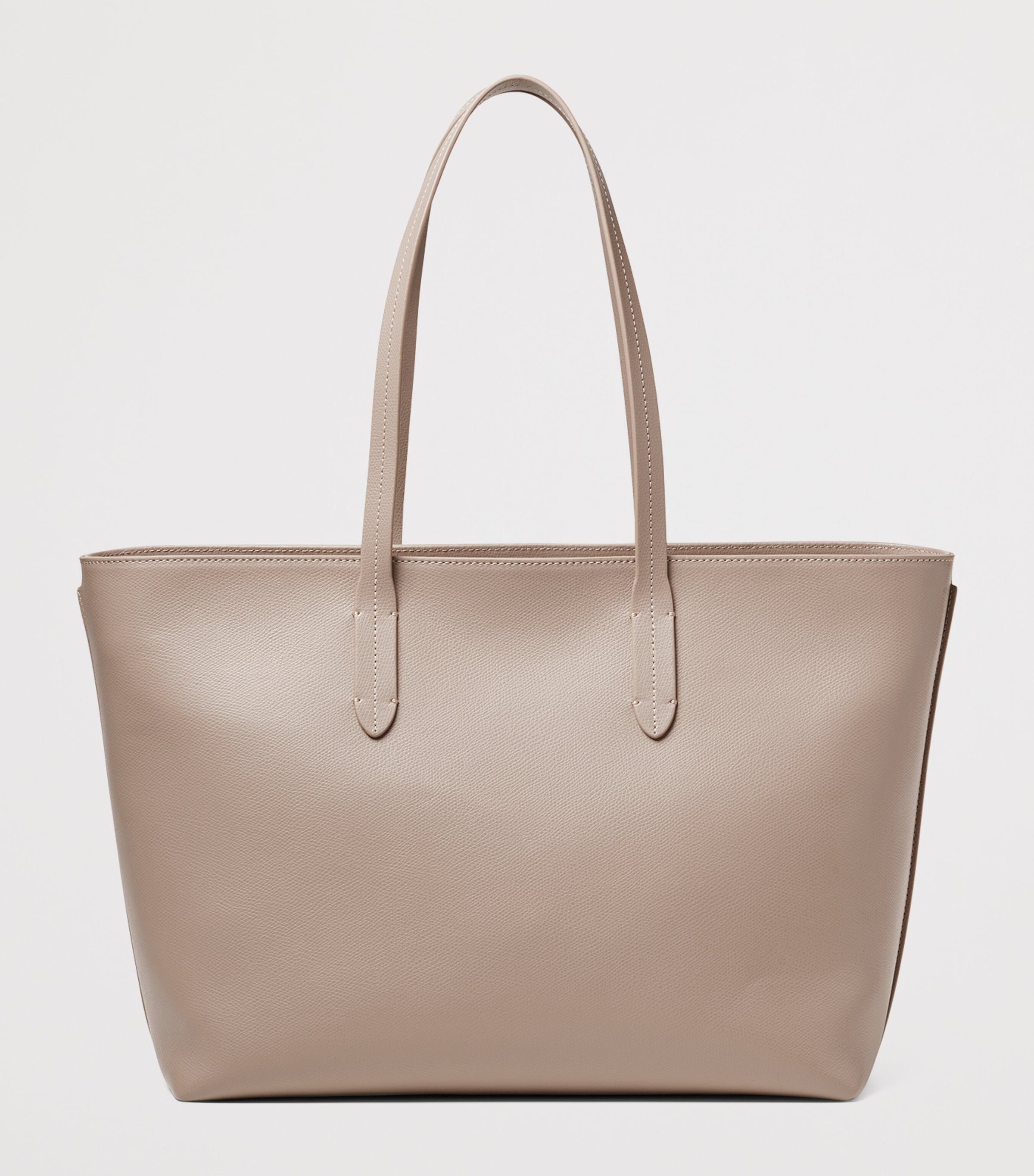 Leather East West Tote Bag TAUPE Image 2