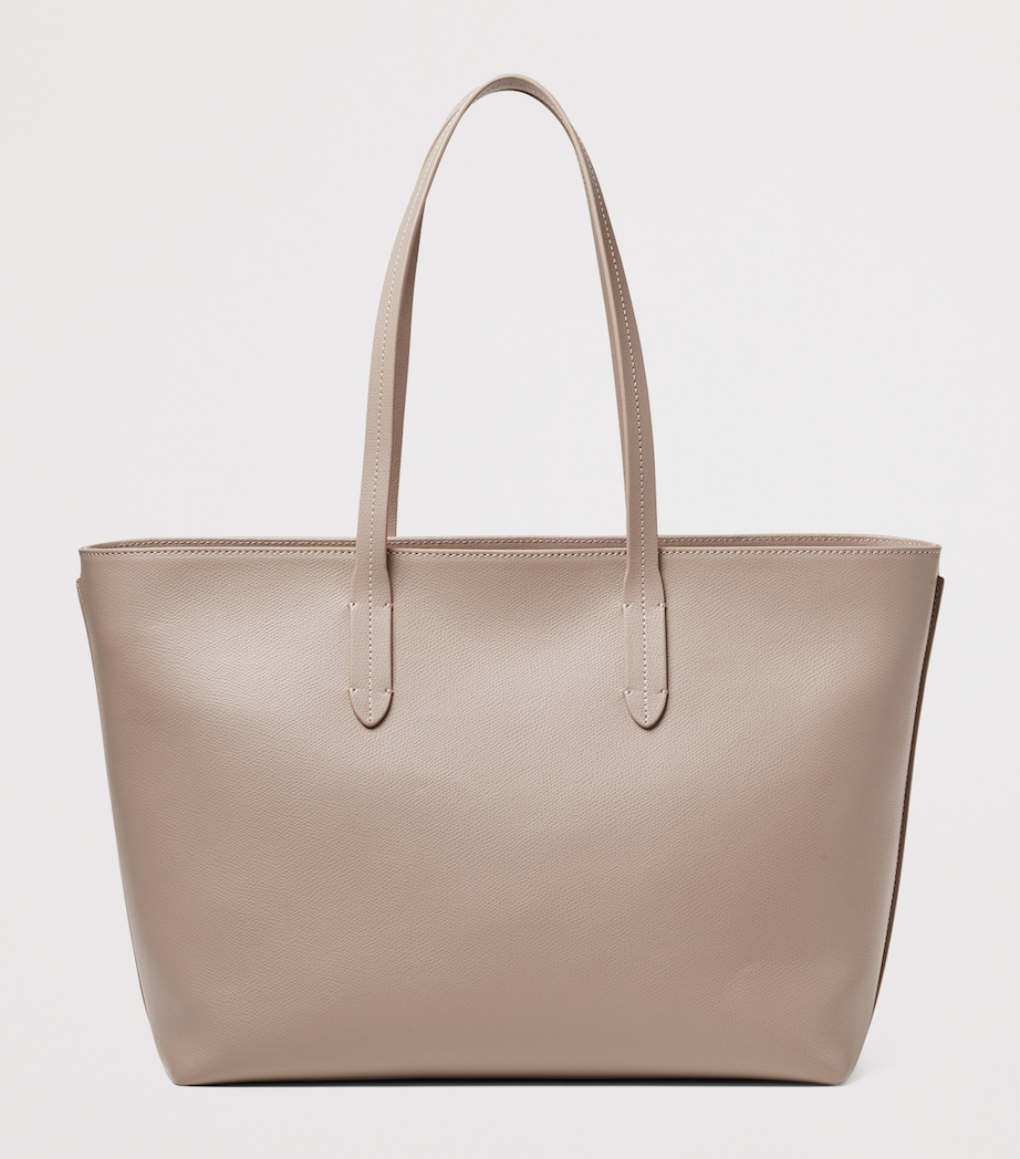 Leather East West Tote Bag TAUPE Image 2