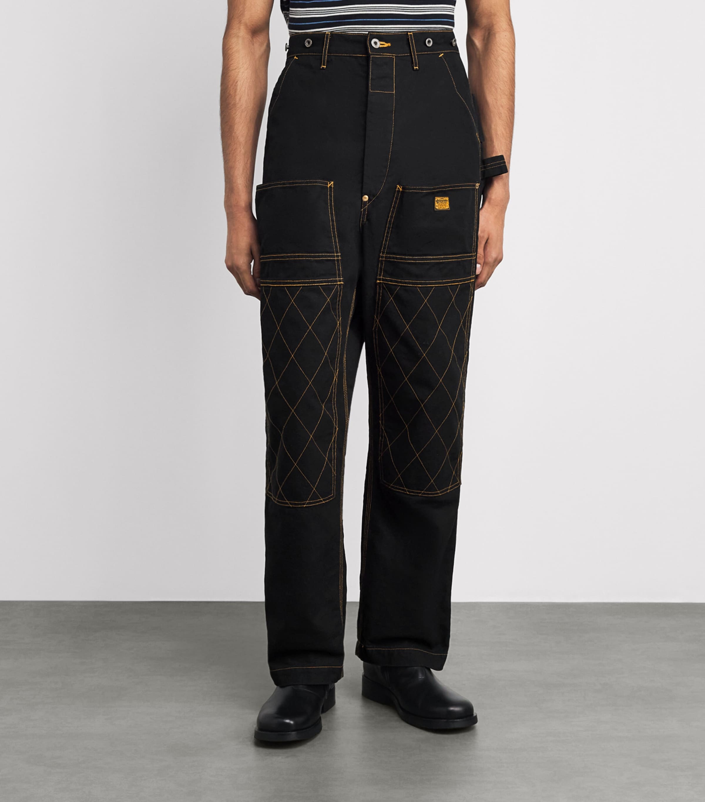Kapital Mens Canvas Lumber Trousers Black Image 4