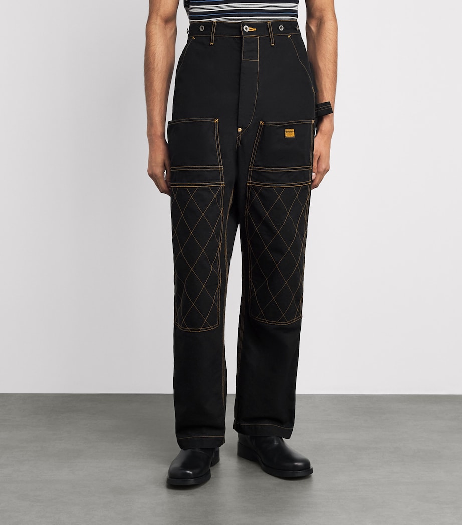 Kapital Mens Canvas Lumber Trousers Black Image 4