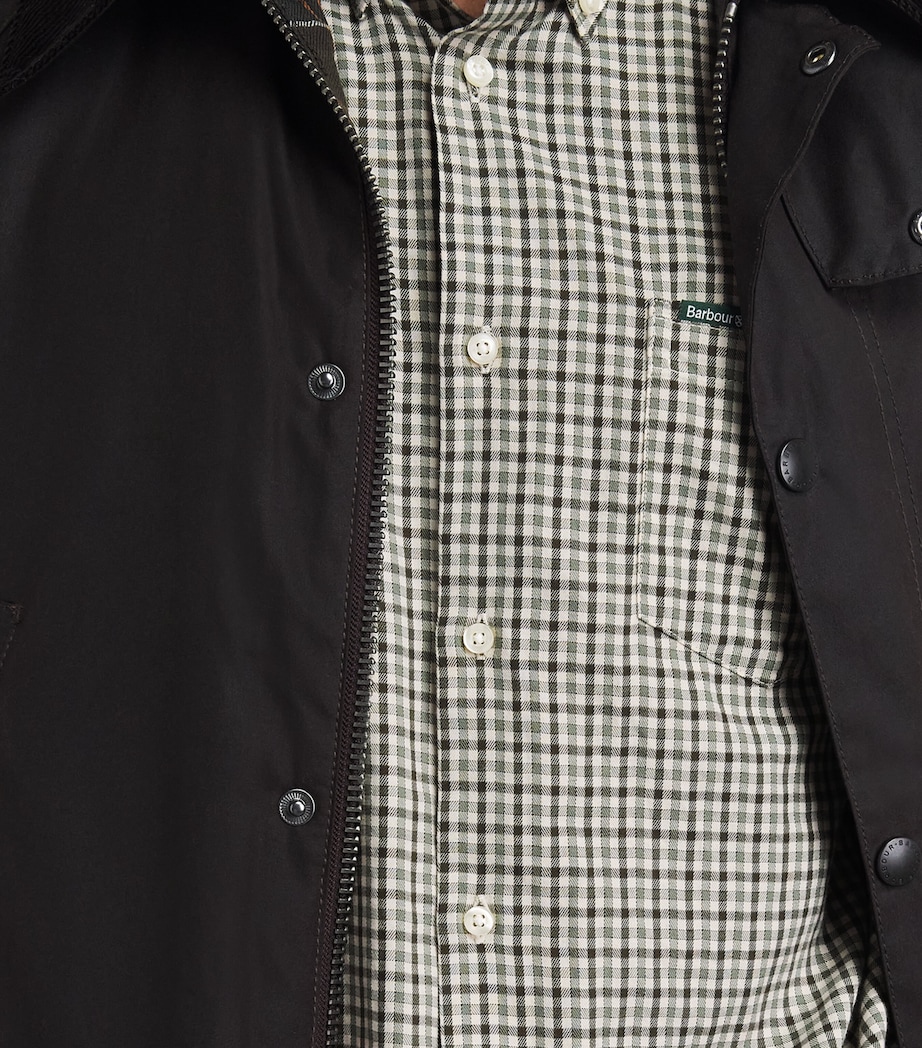 Barbour Mens Gingham Padshaw Shirt Olive Image 3