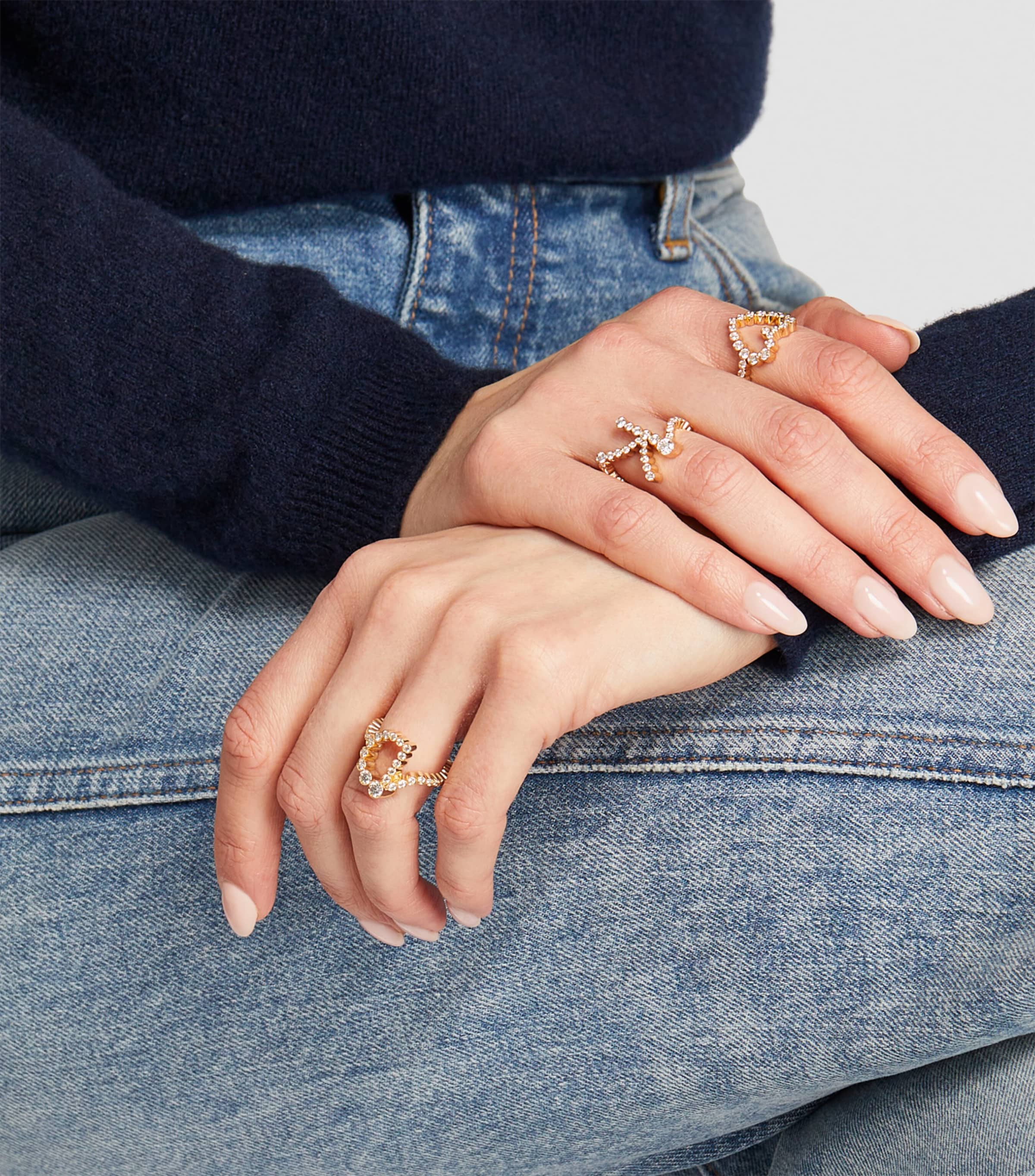 Yellow Gold and Diamond Ensemble 'D' Ring YELLOW GOLD Image 4