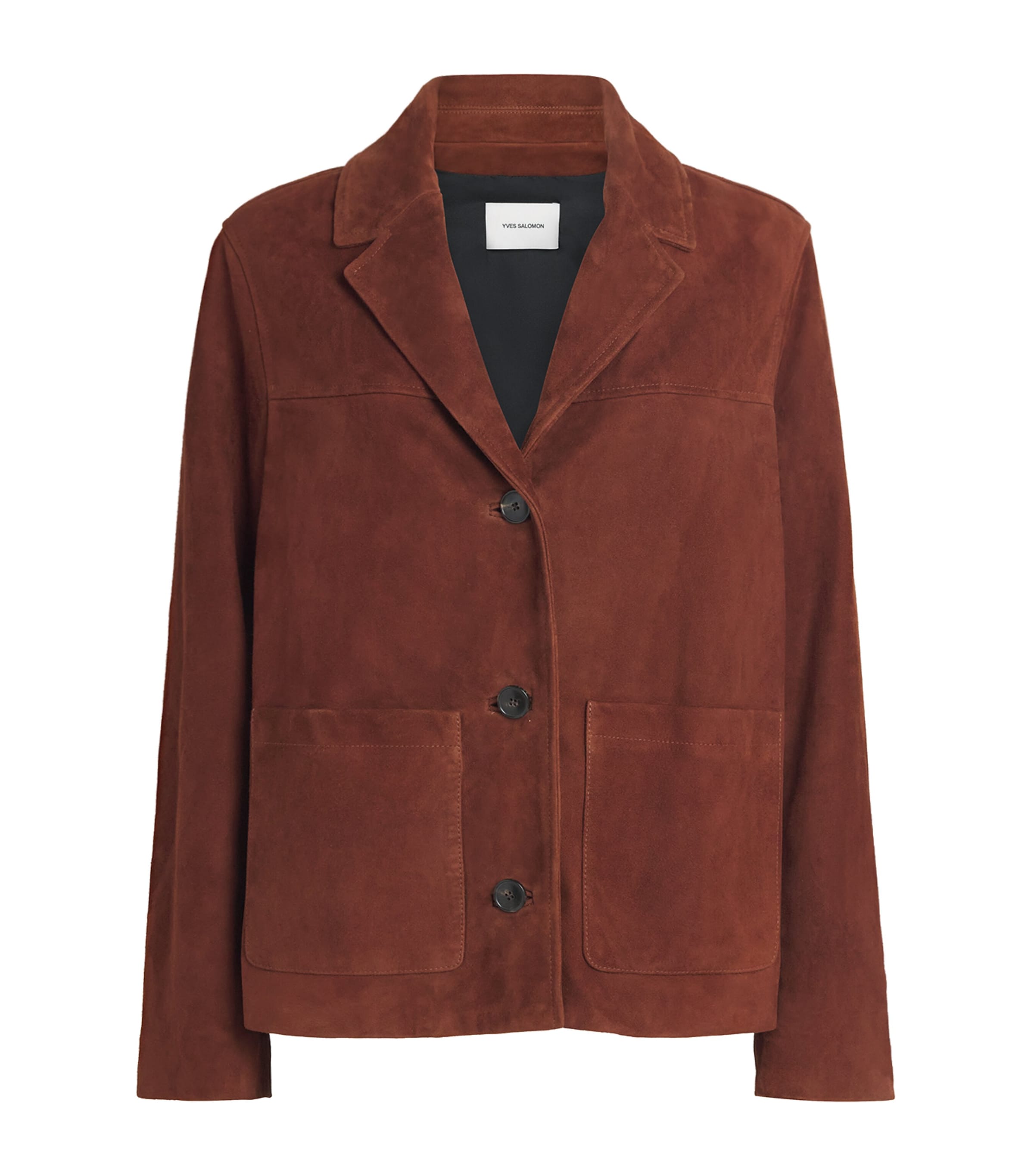Yves Salomon Womens Lambskin Suede Collared Jacket Image 1