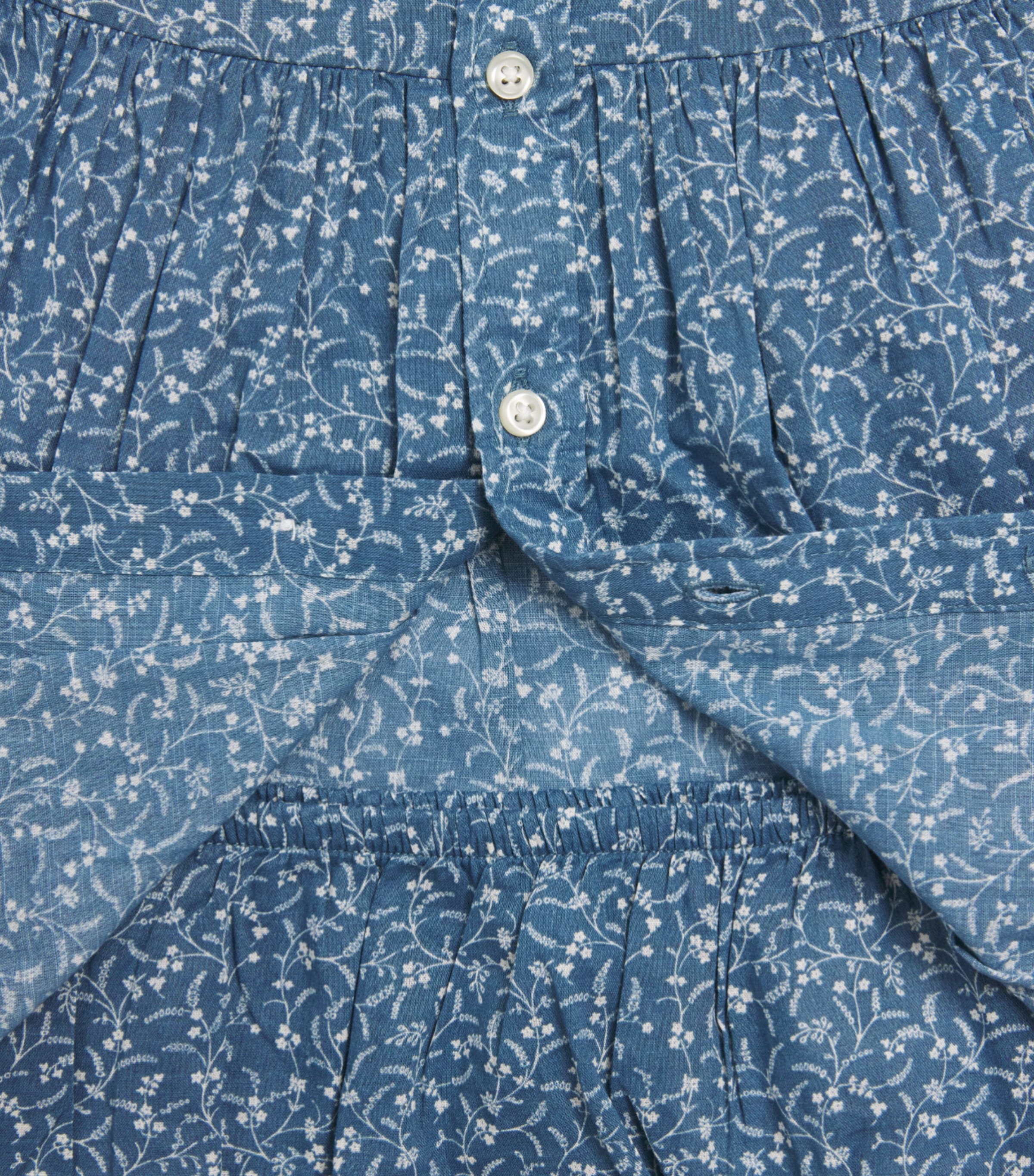 Ralph Lauren Kids Cotton Printed Dress (3-24 Months) Prolyn Floral Blue Image 3