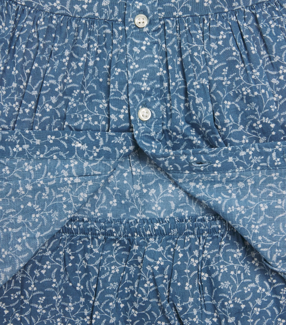 Ralph Lauren Kids Cotton Printed Dress (3-24 Months) Prolyn Floral Blue Image 3