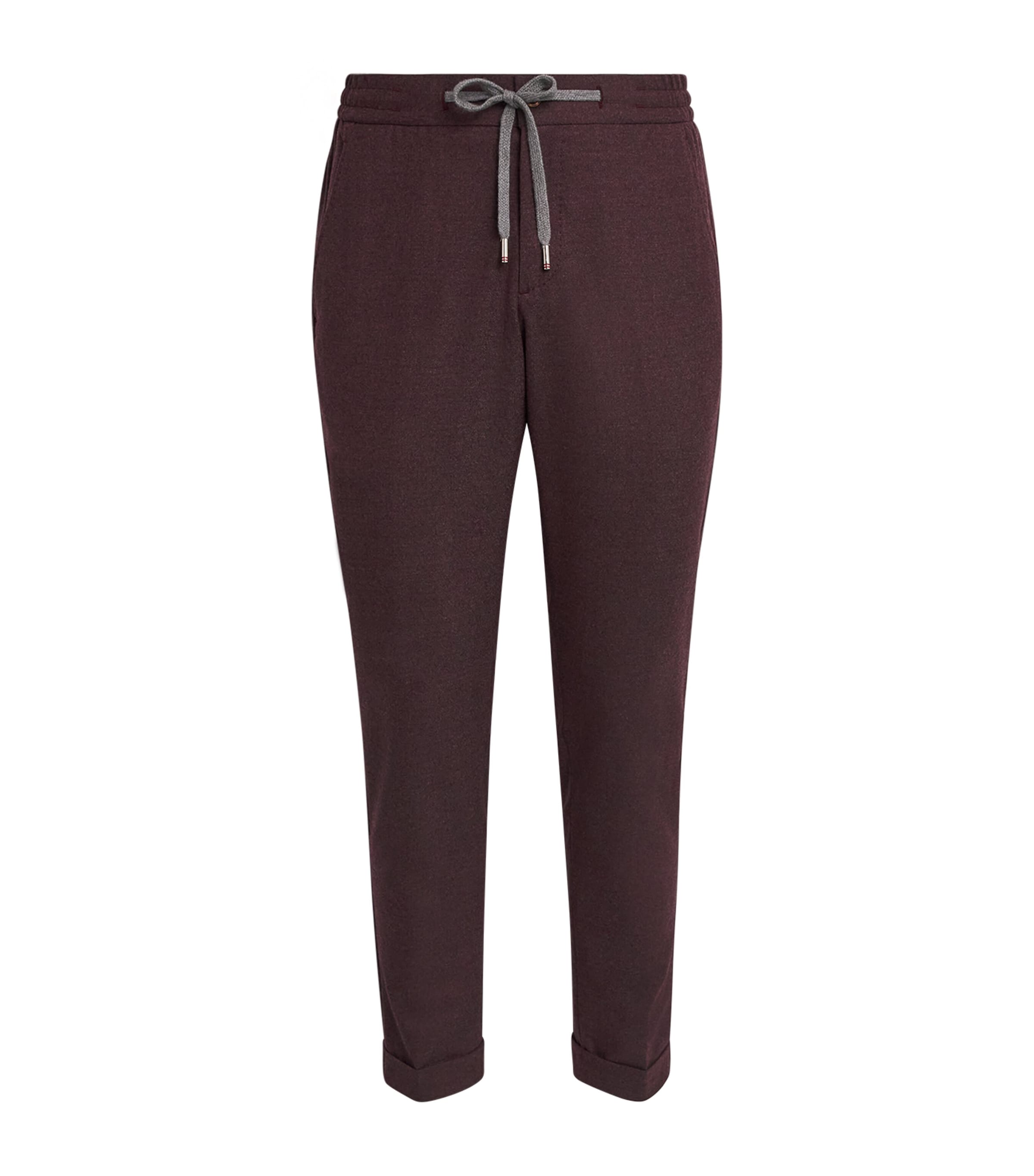 Marco Pescarolo Stretch-cashmere Drawstring Trousers In Burgundy