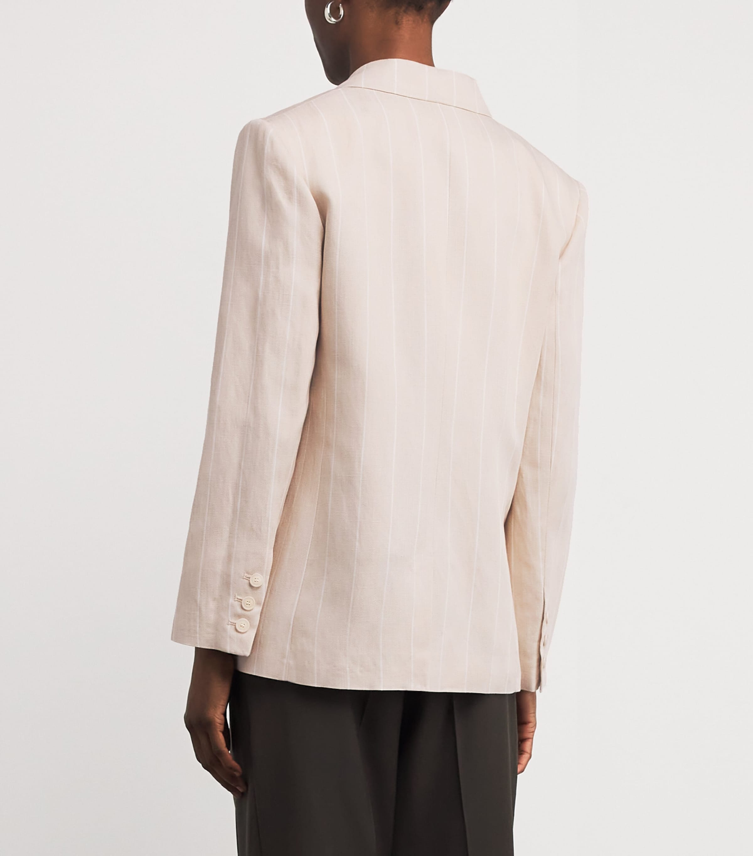 Claudie Pierlot Womens Pinstripe Blazer Sand Image 4