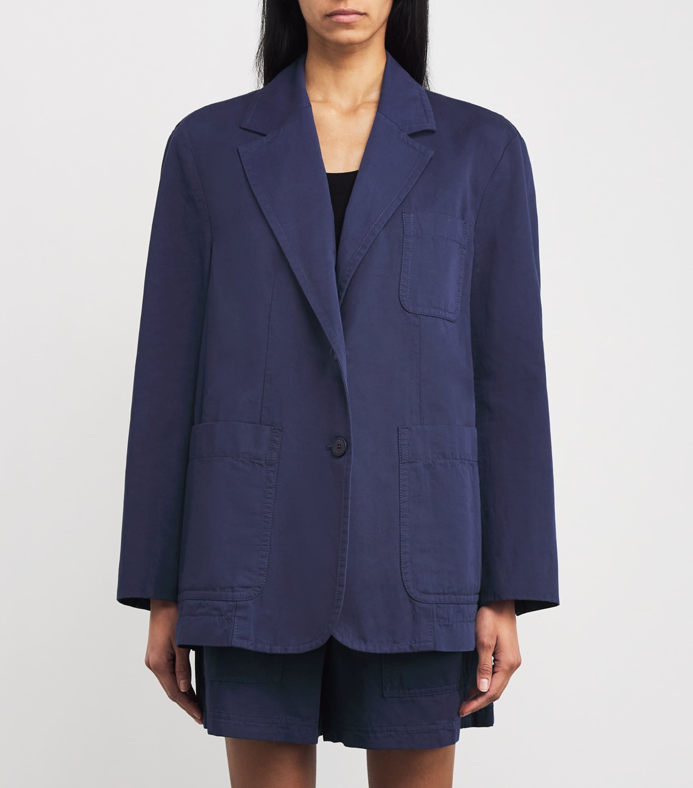 Cotton-Linen Blazer NAVY Image 3
