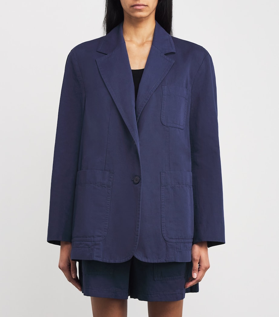 Cotton-Linen Blazer NAVY Image 3