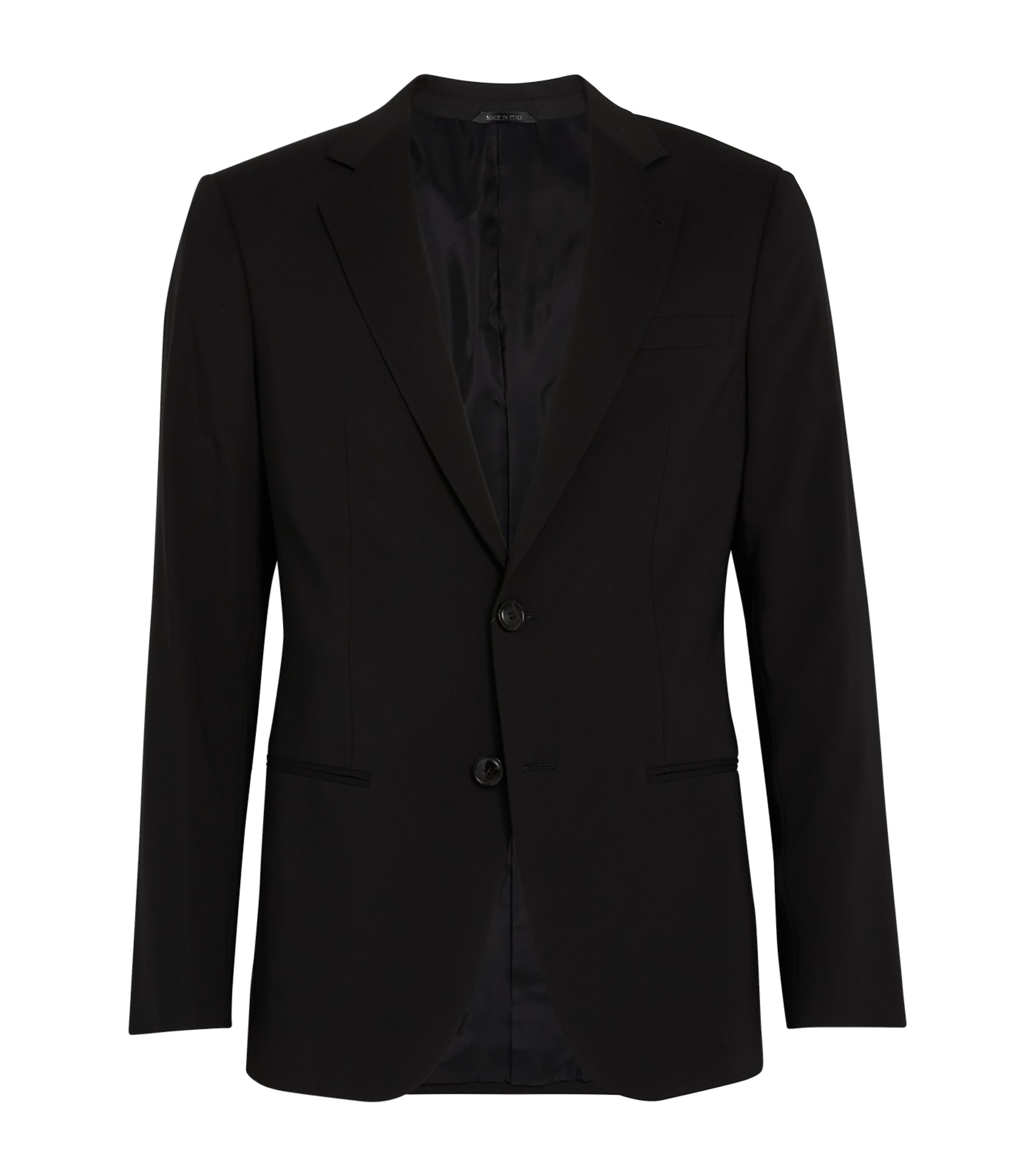 Shop Giorgio Armani Wool Blazer In Black