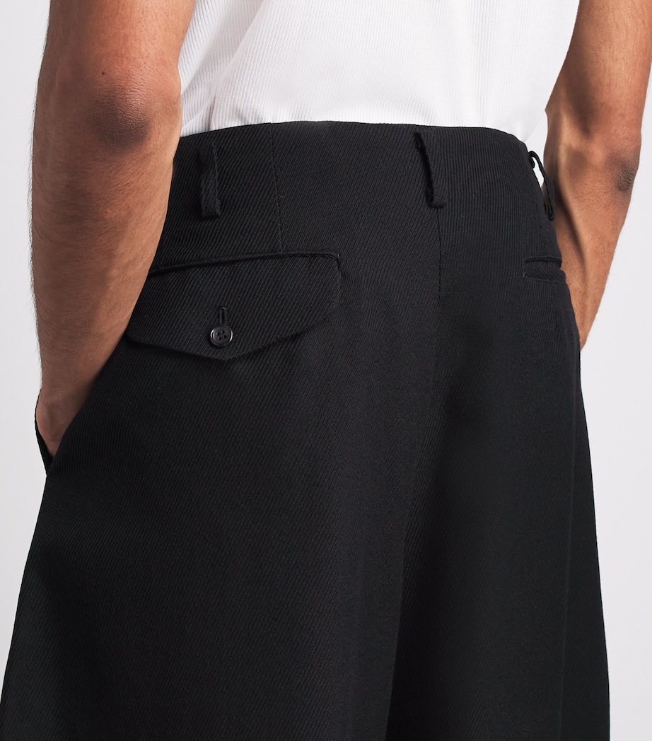 Comme Des Garçons Mens Wool Balloon Wide-Leg Trousers Black Image 3