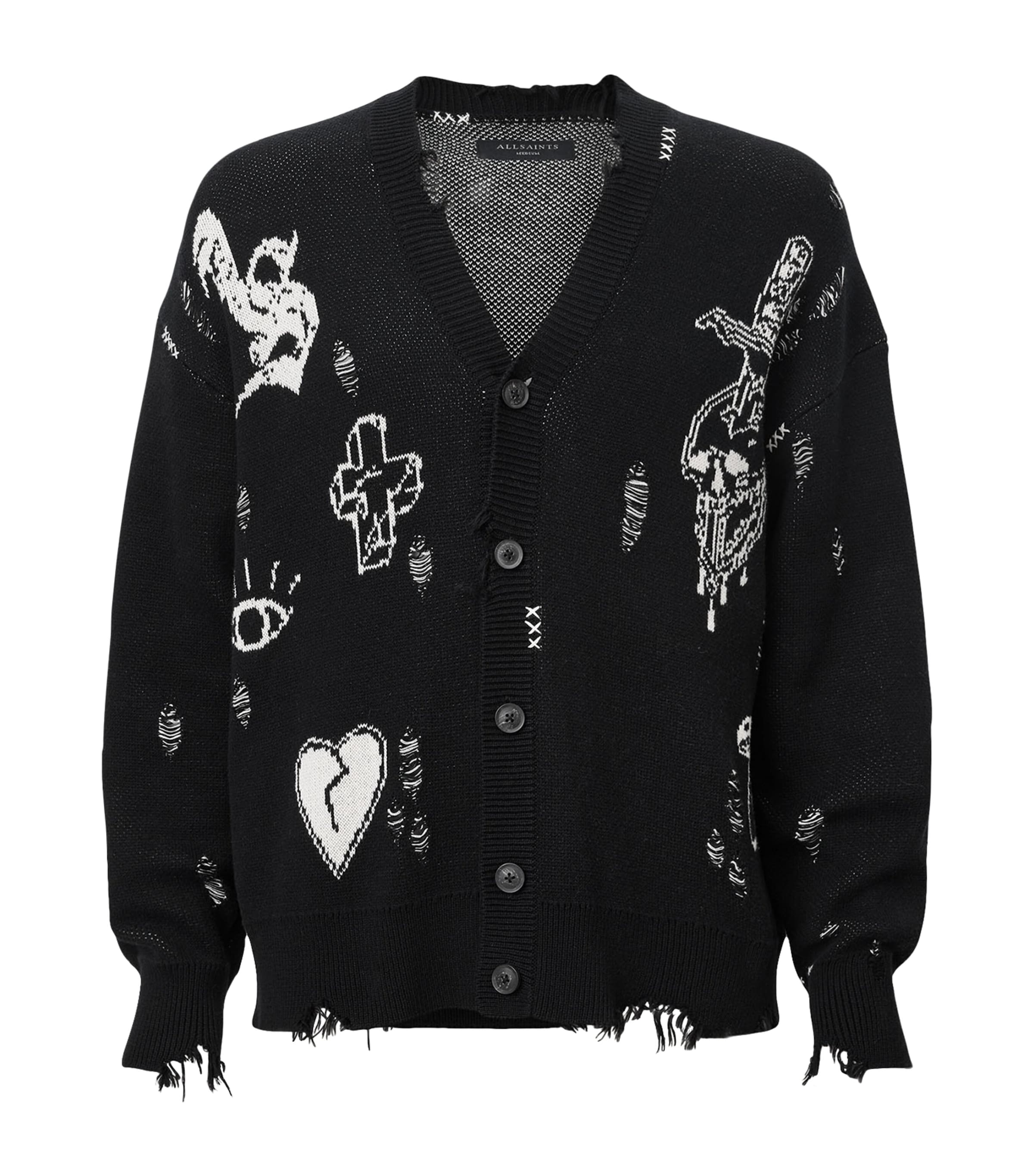AllSaints Multi Organic Cotton Caledon Cardigan | Harrods UK