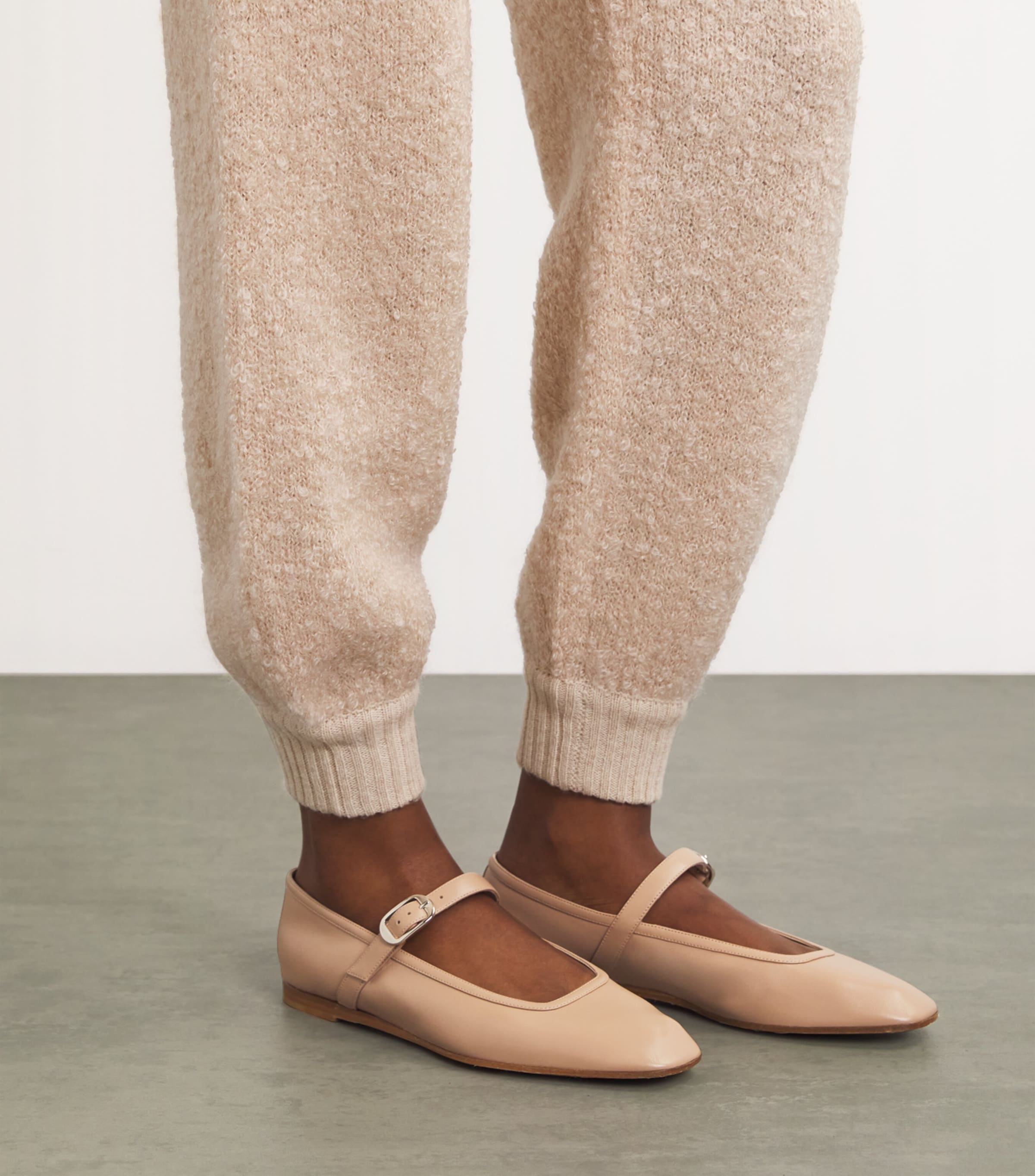 Le Monde Beryl Beige Leather Mary Jane Ballet Flats | Harrods UK