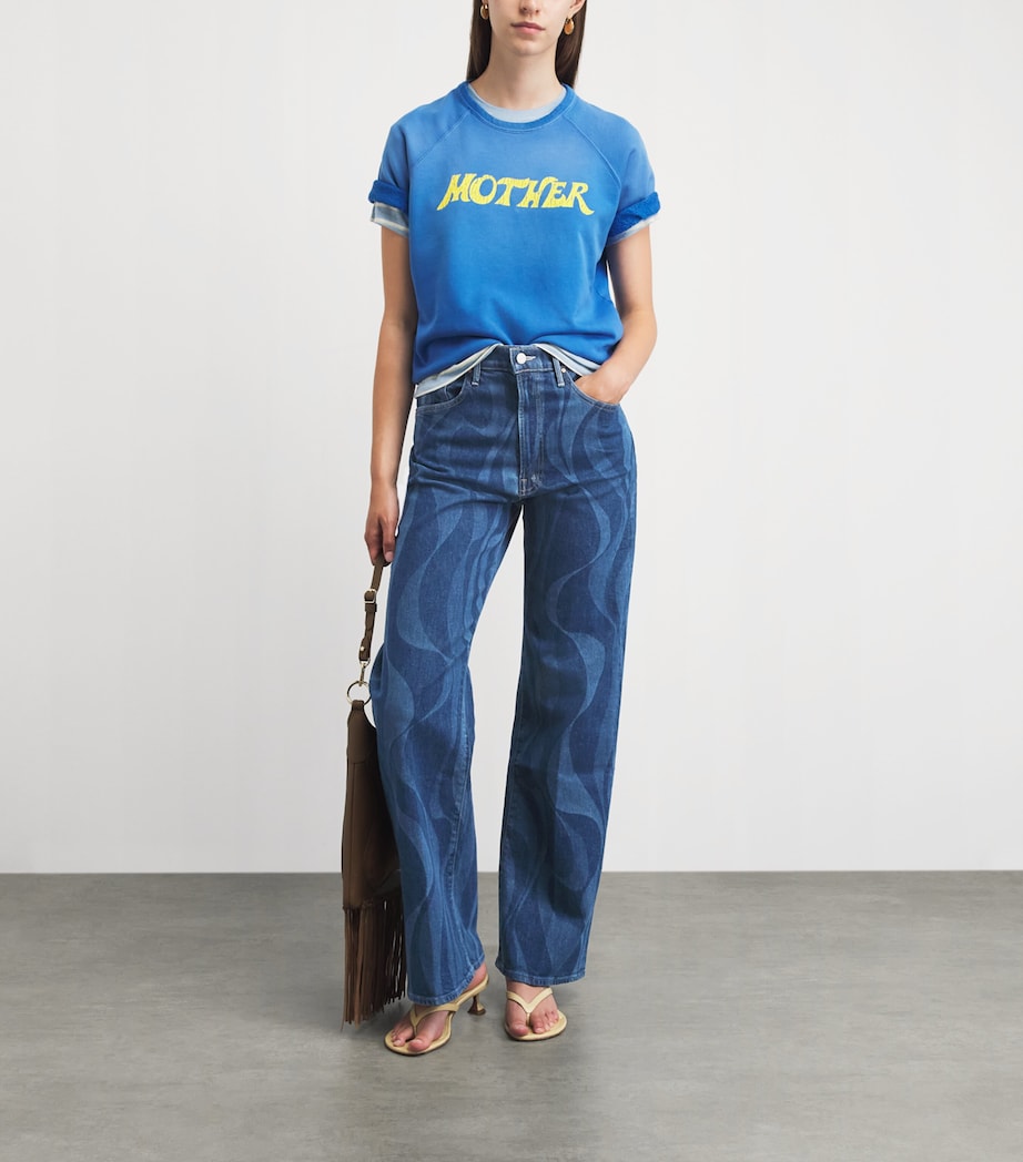 MOTHER Womens The Lasso Sneak Barrel-Leg Jeans Twist Of Fate Image 2