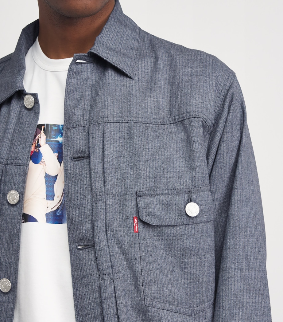 Junya Watanabe MAN Mens Wool Trucker Jacket Blue Gray Image 3