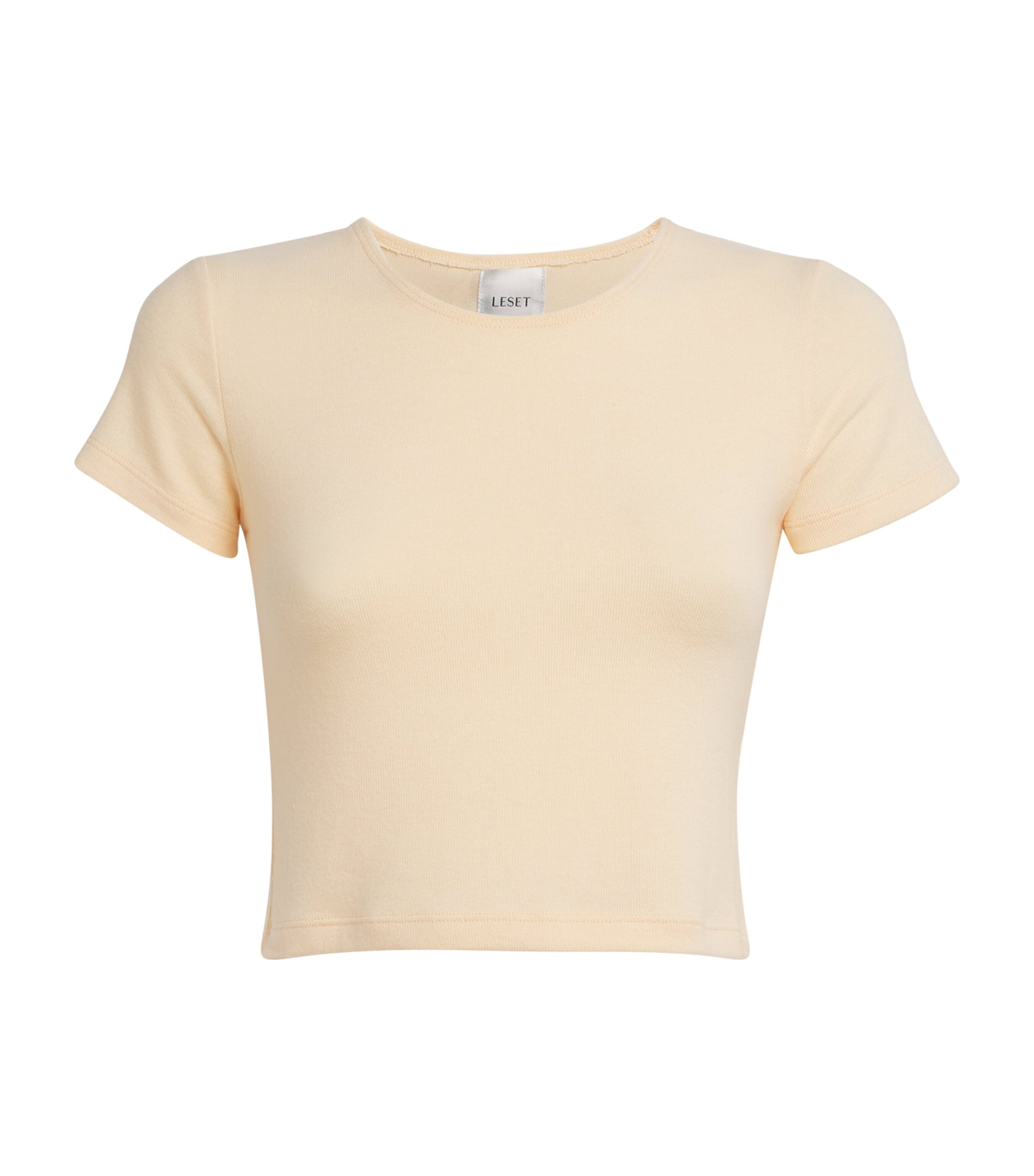 Leset Lauren Cropped T-shirt In Yellow