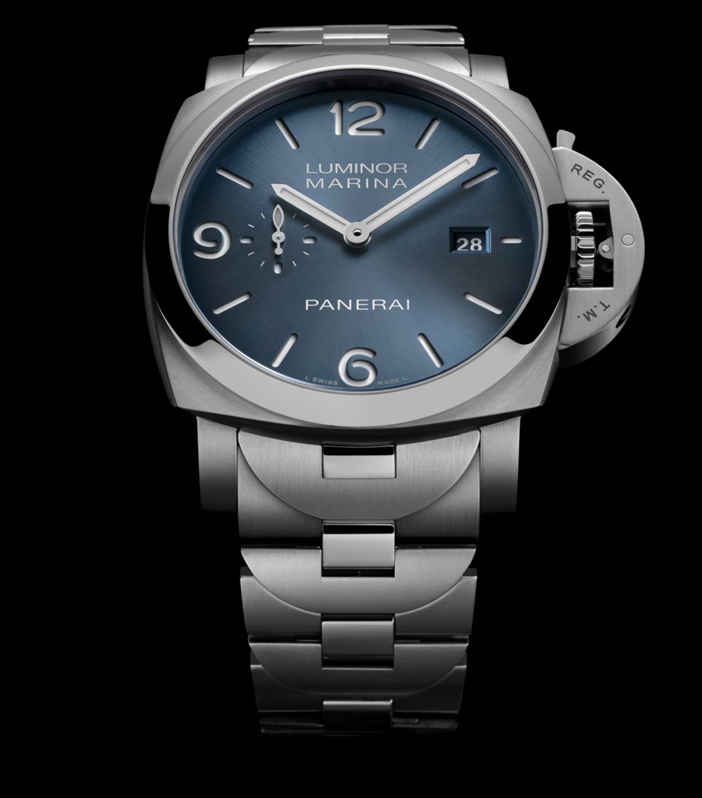 Panerai Stainless Steel Luminor Marina Watch 44mm Blue Image 3