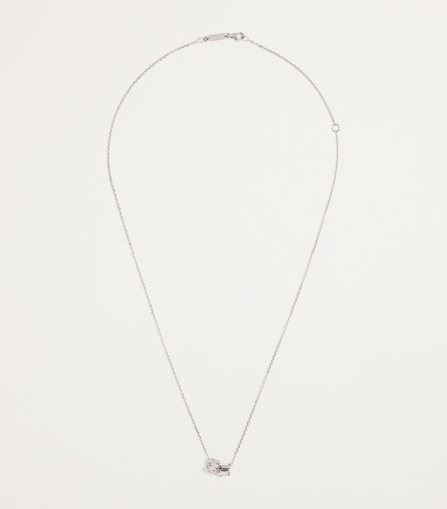 White Gold and Diamond Infinite Roundel Pendant Necklace 18K WG/WD Image 3