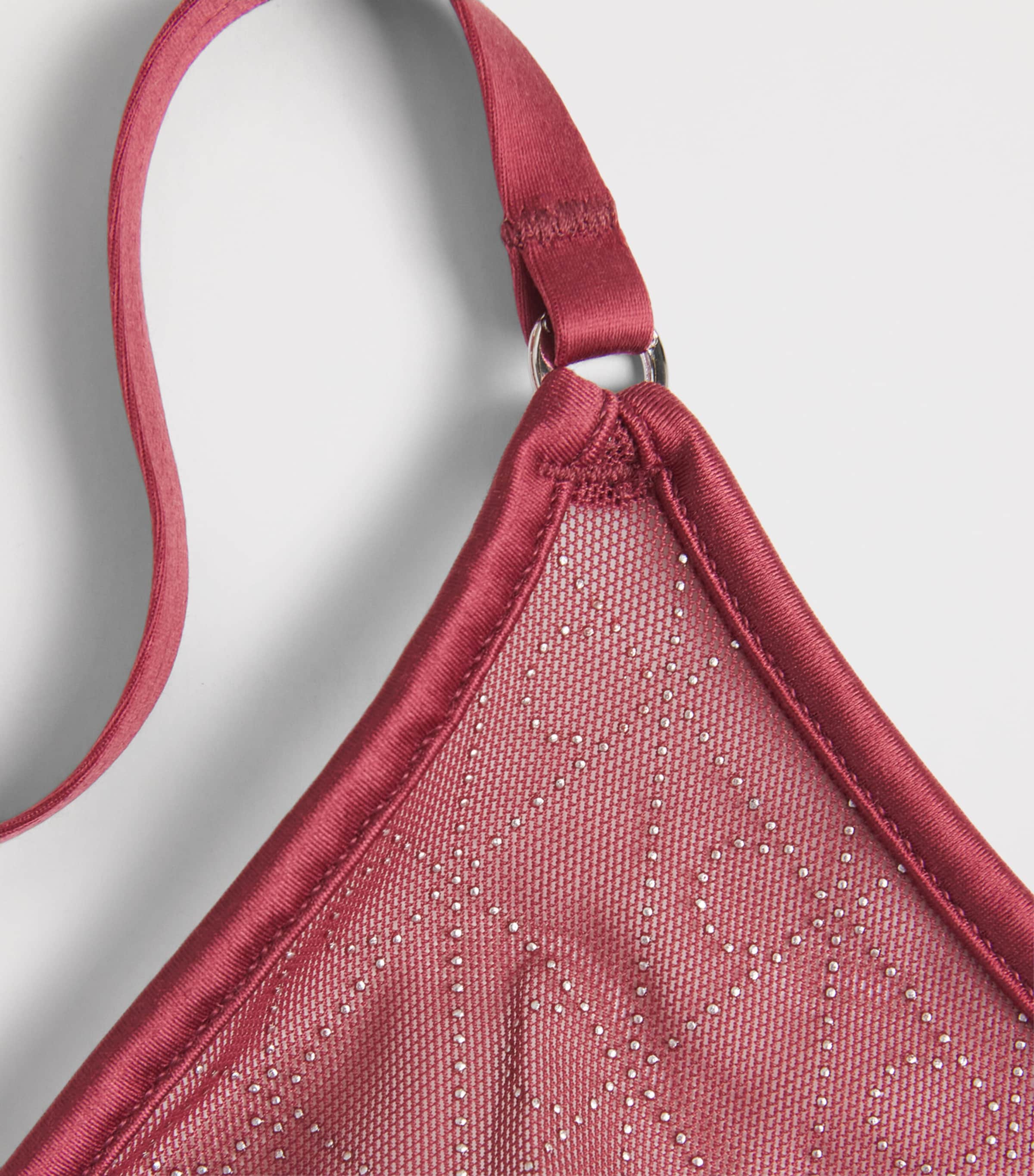 Calvin Klein Womens Mesh Emblem Triangle Bra Established Red Image 4