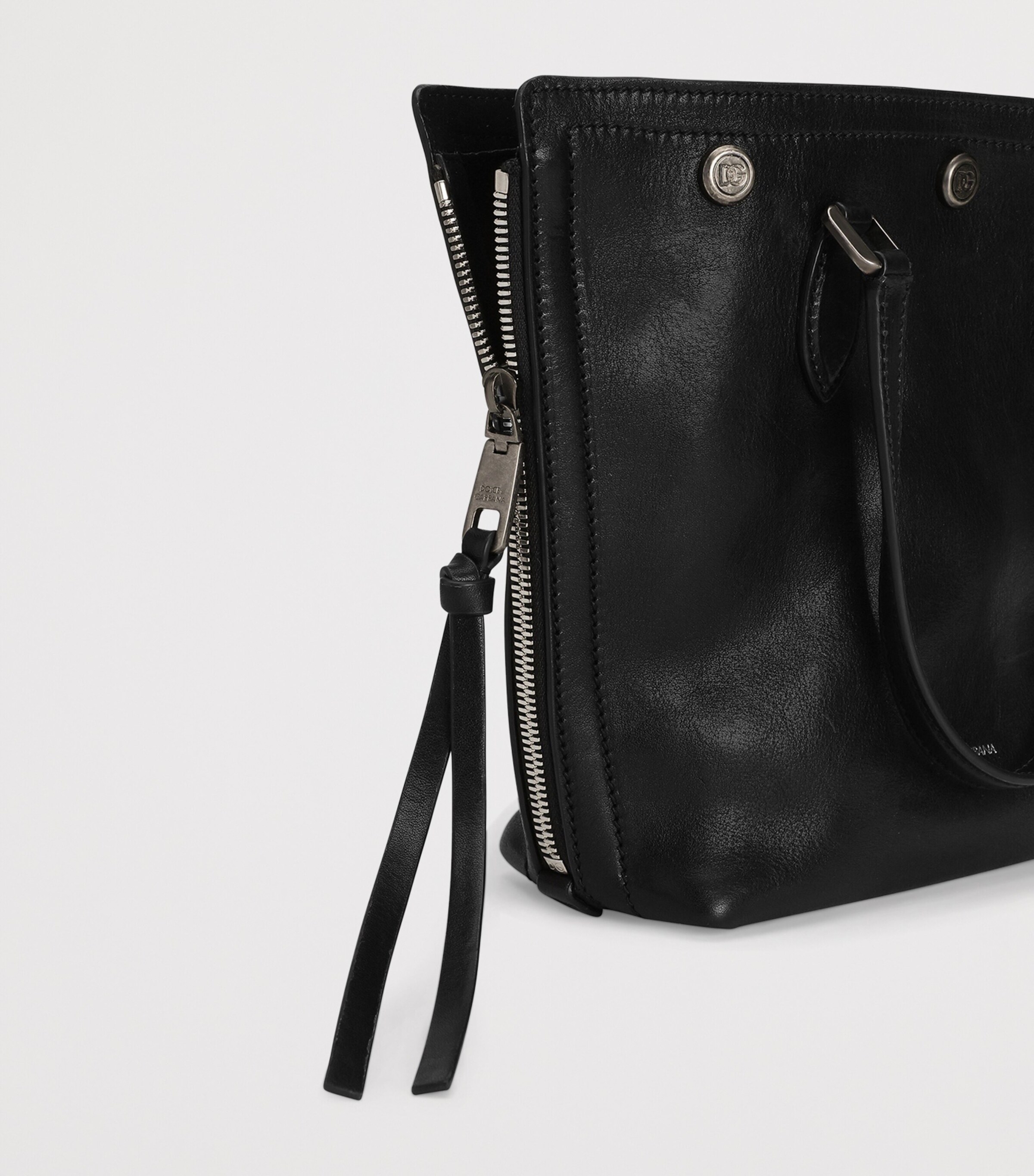 Leather Atene Tote Bag 80999-BLACK Image 7