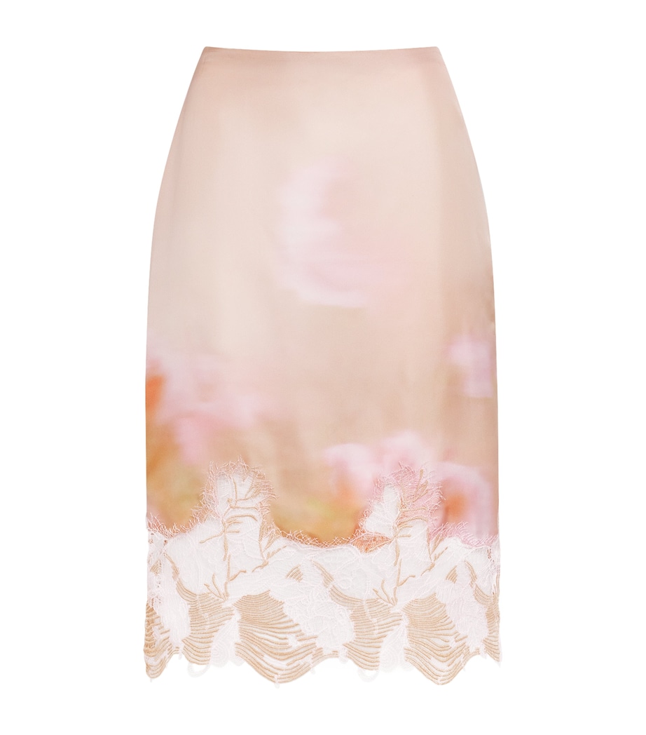 Fabiana Filippi Womens Silk Printed Midi Skirt Memento Rosae Image 1