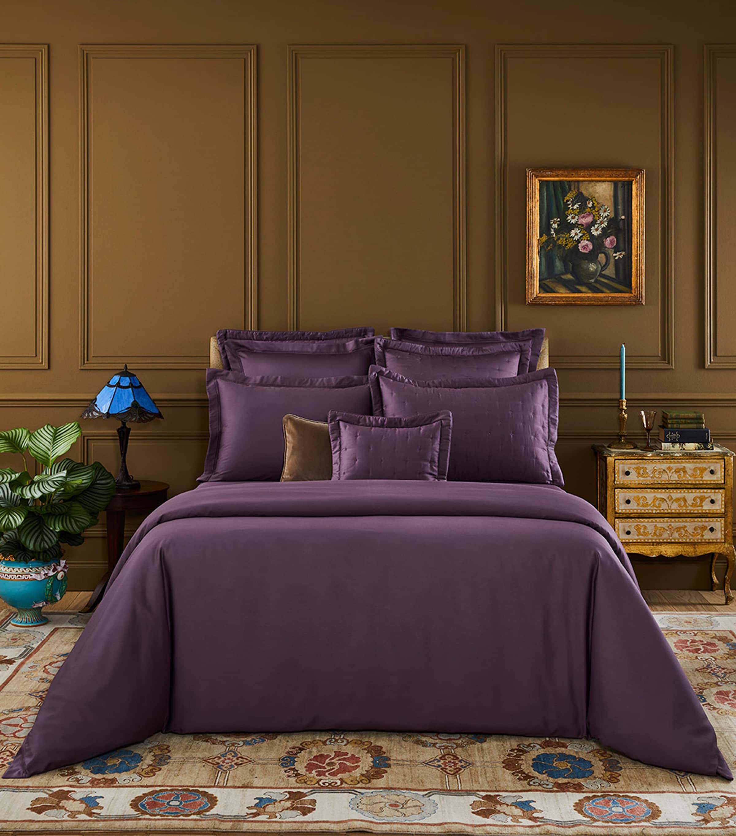 Yves Delorme Triomphe King Duvet Cover In Purple