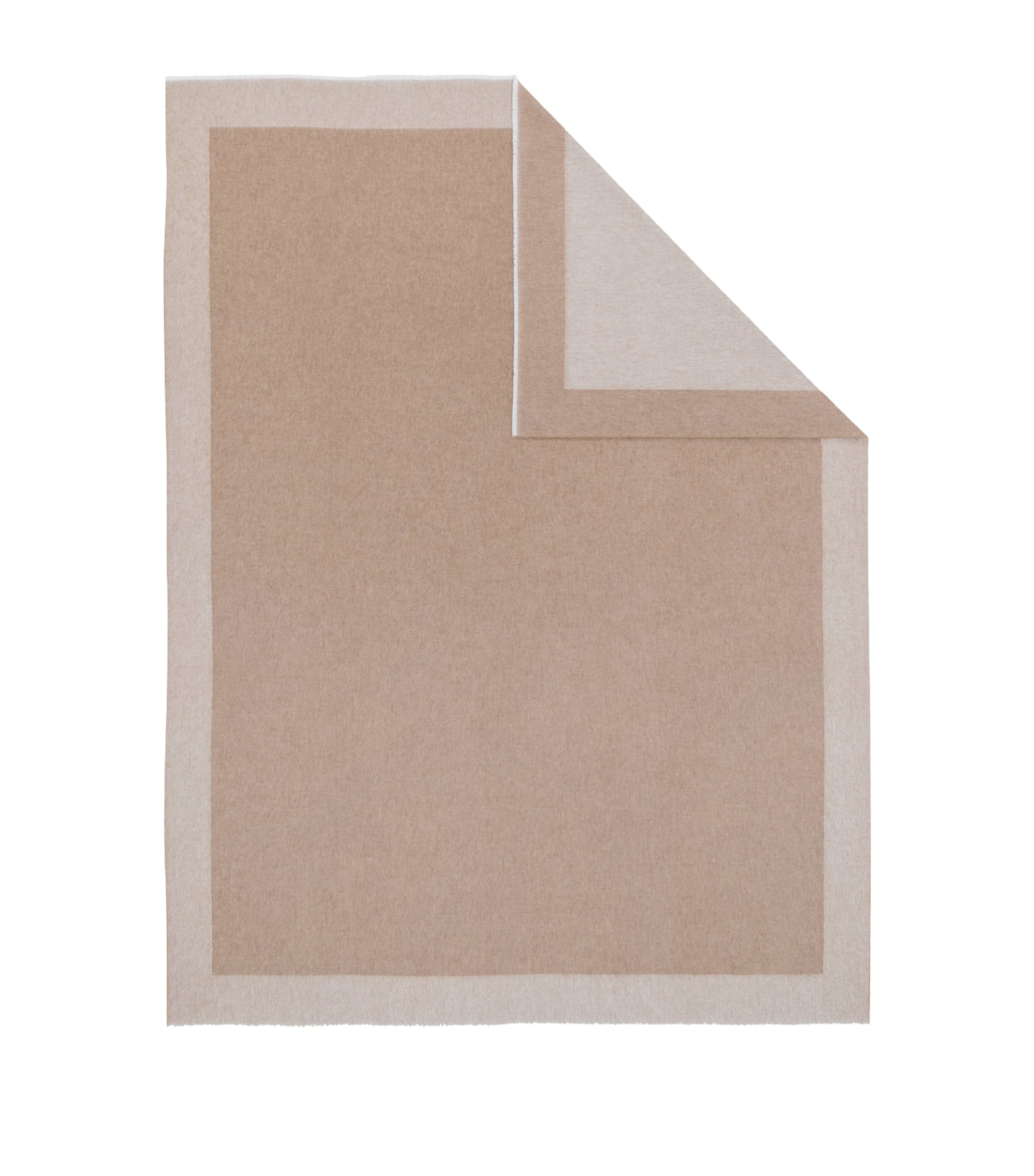 Begg x Co Cashmere Arran Border Blanket (150cm x 200cm) White Natural Image 2