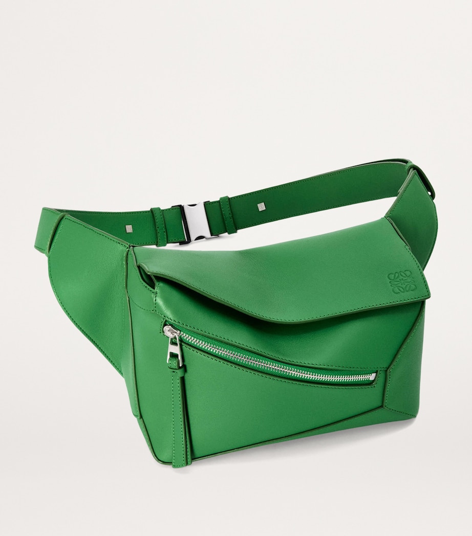 Small Leather Puzzle Edge Belt Bag TROPICAL GREEN Image 3
