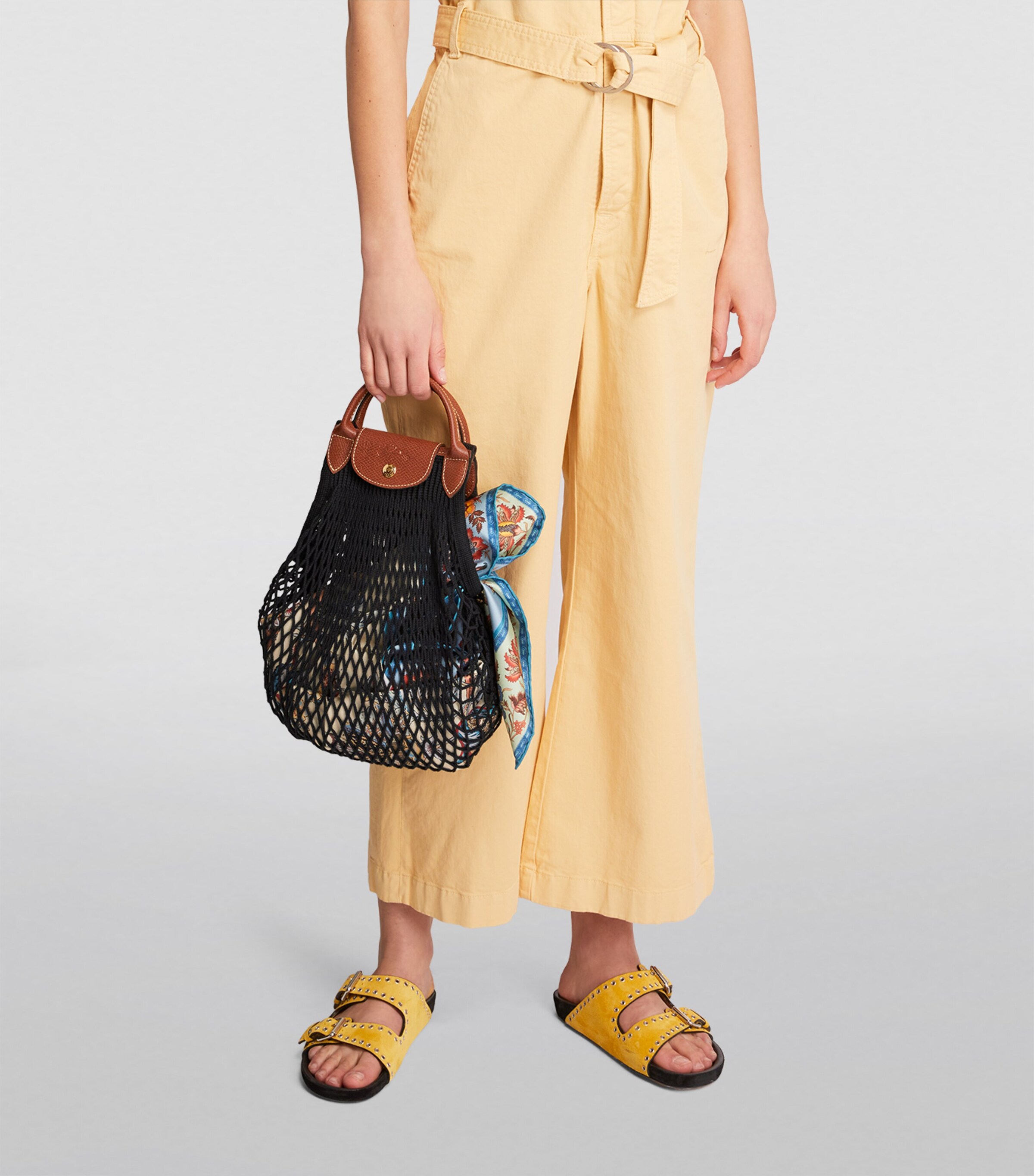 Large Le Pliage Filet Mesh Bag 001 BLACK Image 5