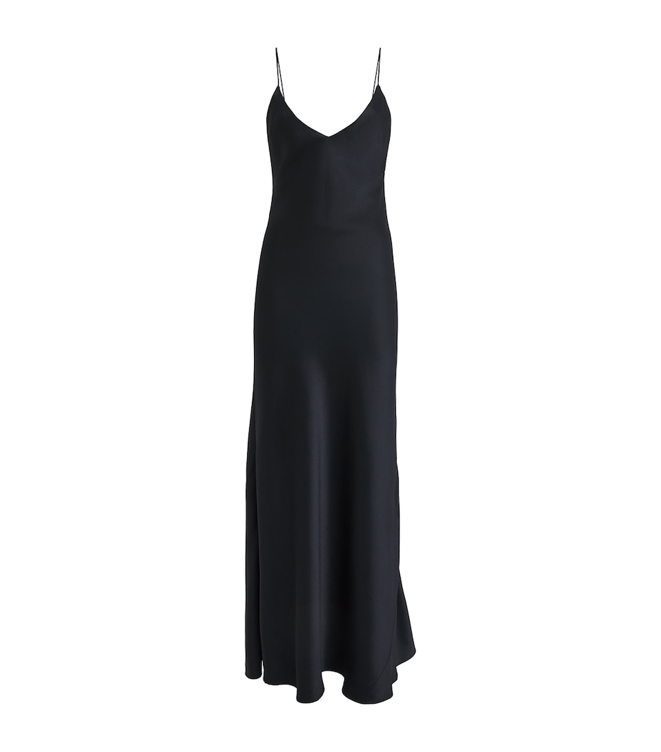 Blazé Milano Satin Manipur Maxi Dress Dark Navy