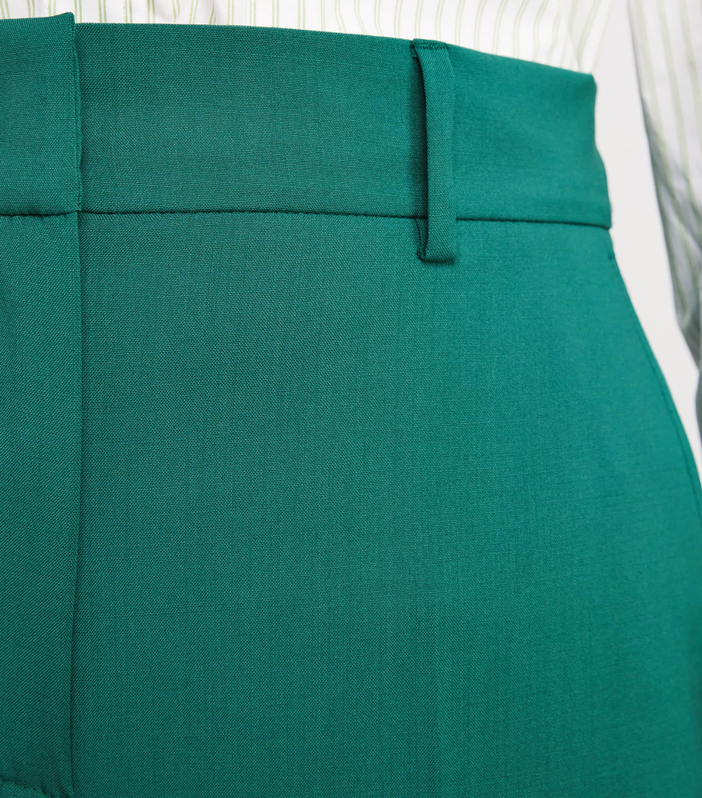 Virgin Wool Tailored Trousers GREEN Image 6