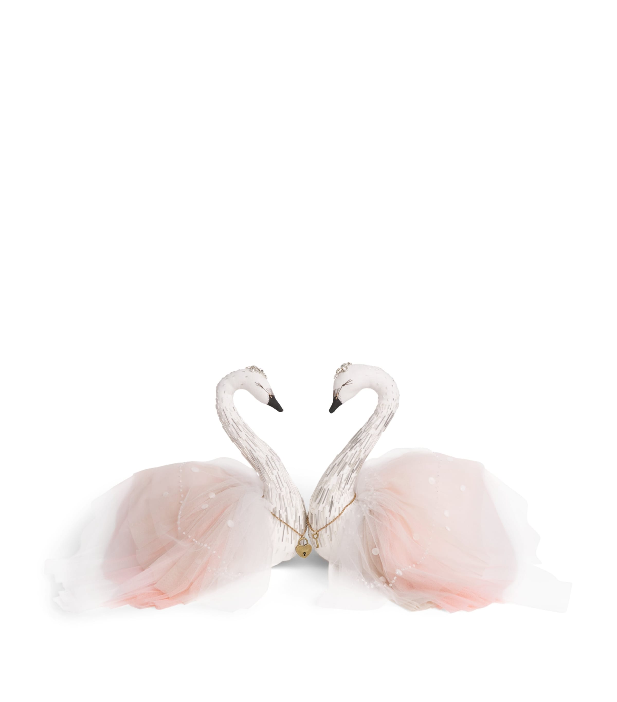 Alice Mary Lynch Small Swan Couple Ornament (42cm) White/pink Image 1